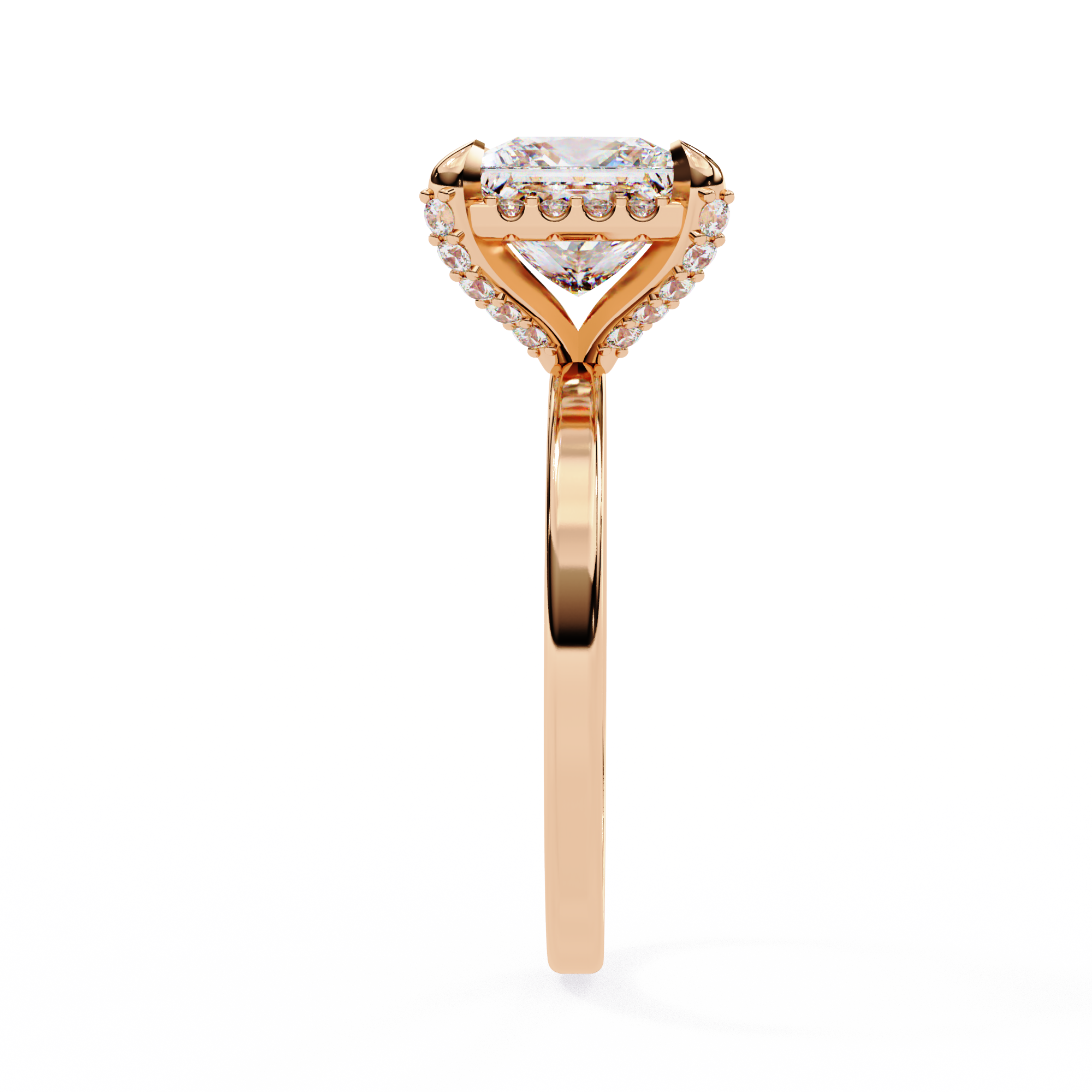 Princess Timeless Solitaire Ring in Halo Setting