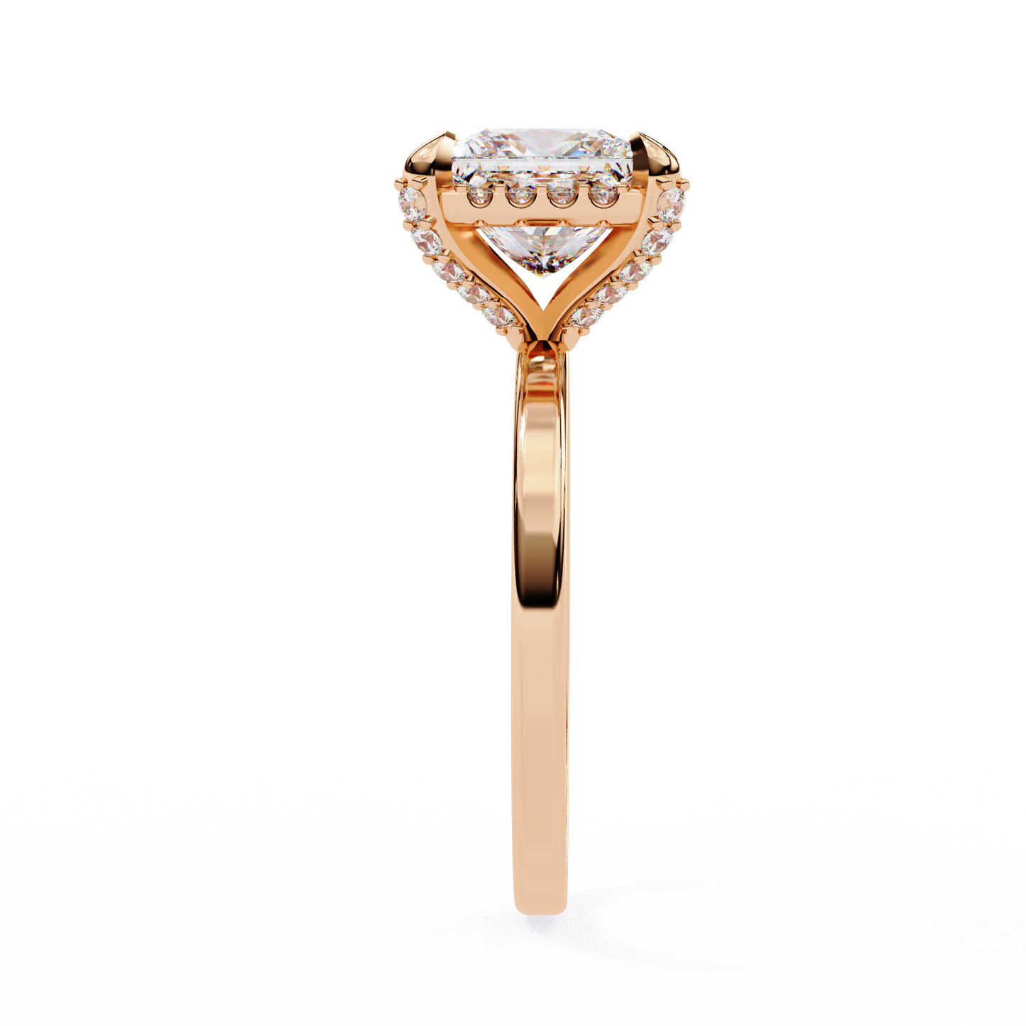 Princess Timeless Solitaire Ring in Halo Setting