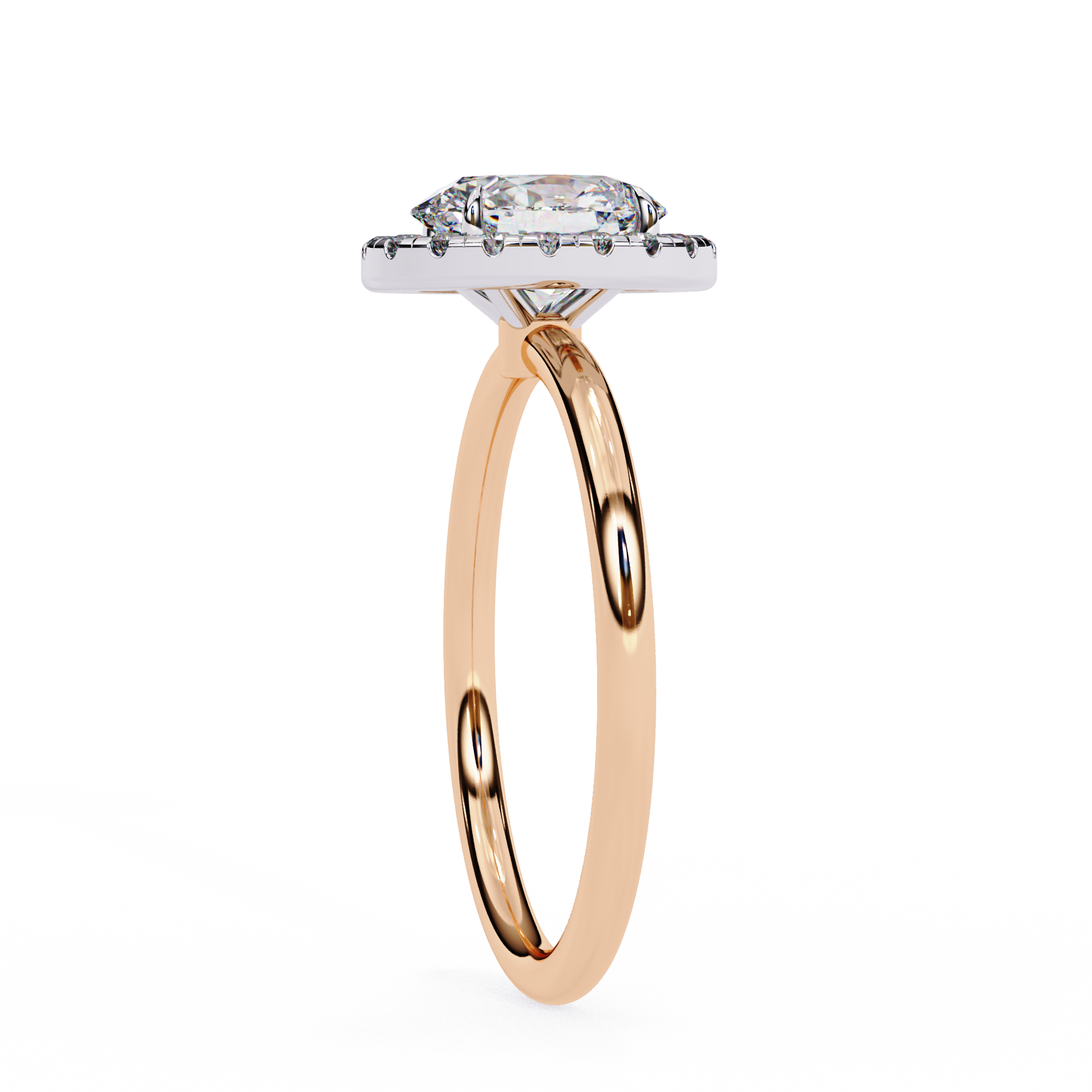 Lab Grown Oval Diamond Halo Engagement Rings
