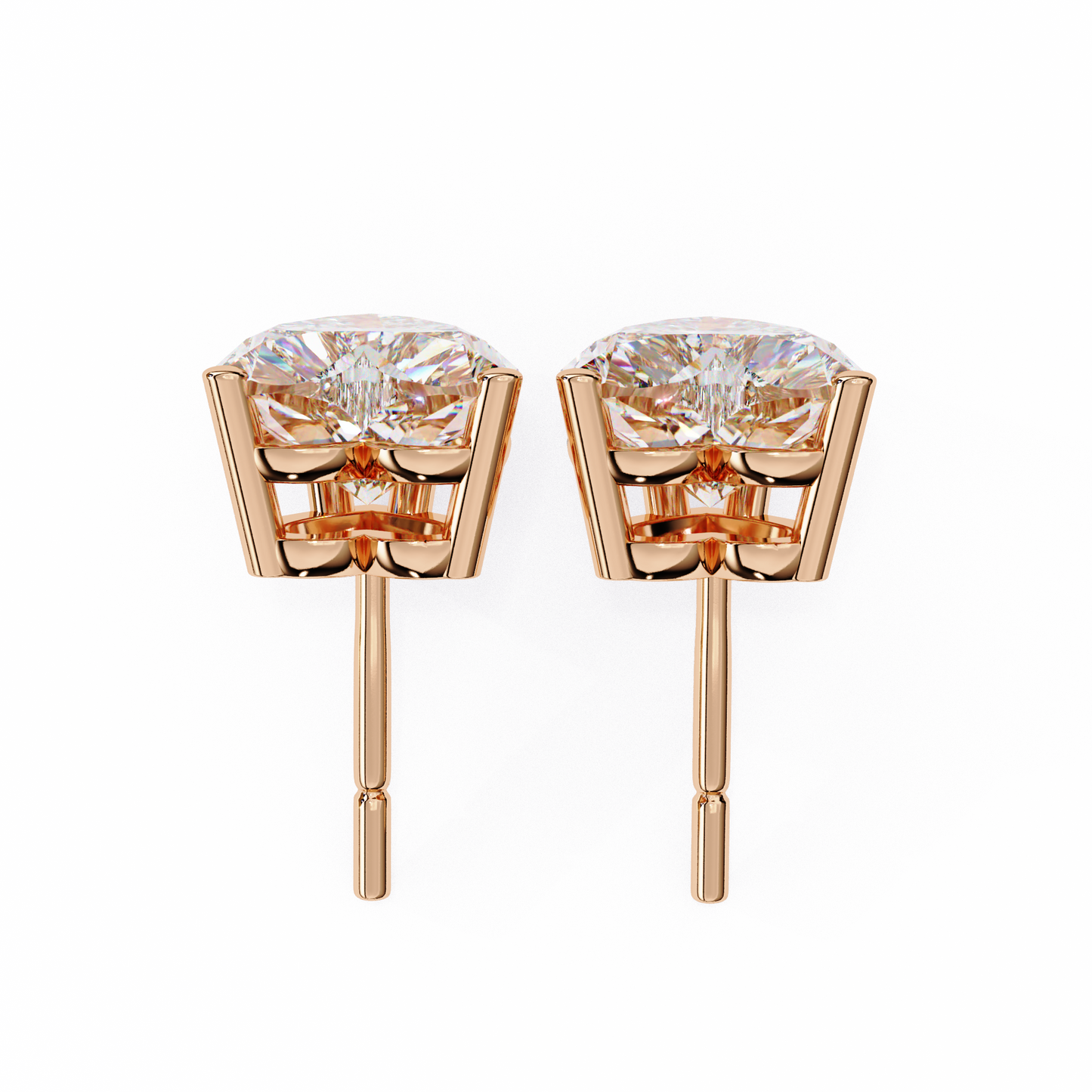 Heart Shape Lab Grown Diamond Earring Stud