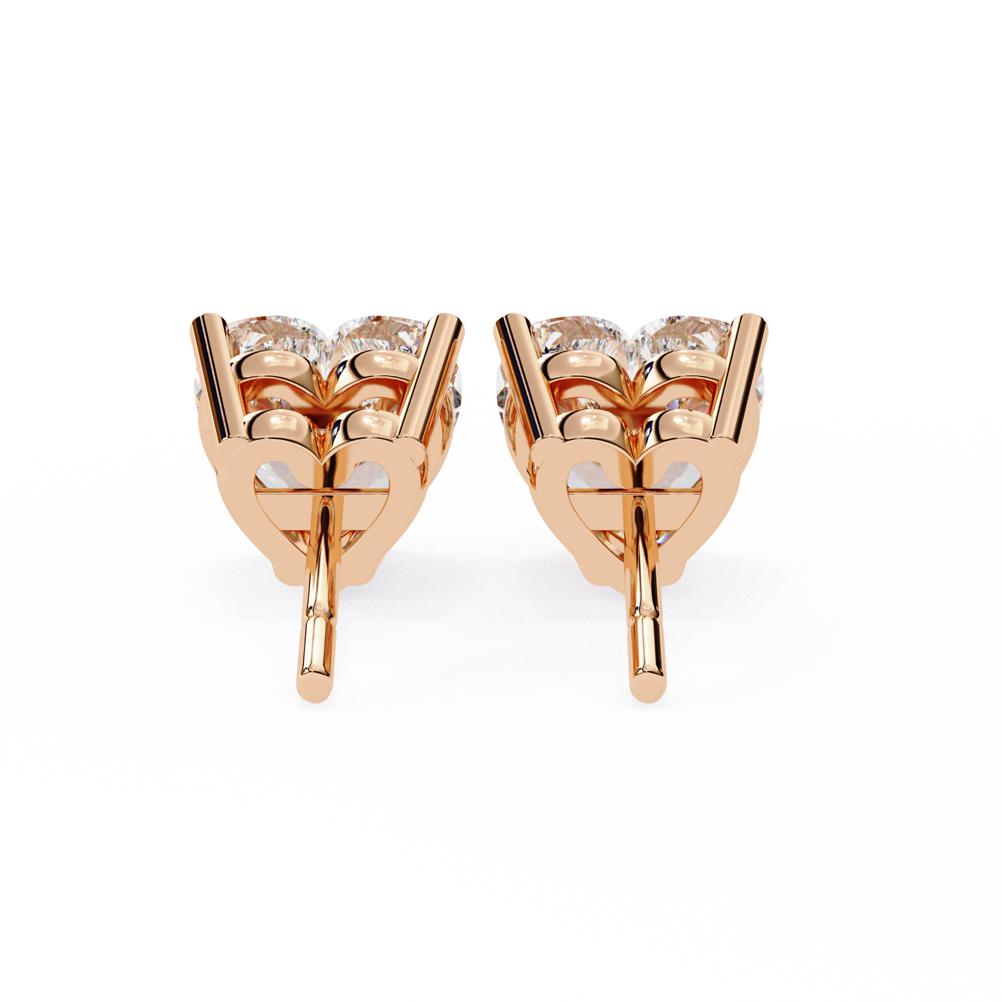 Heart Shape Lab Grown Diamond Earring Stud