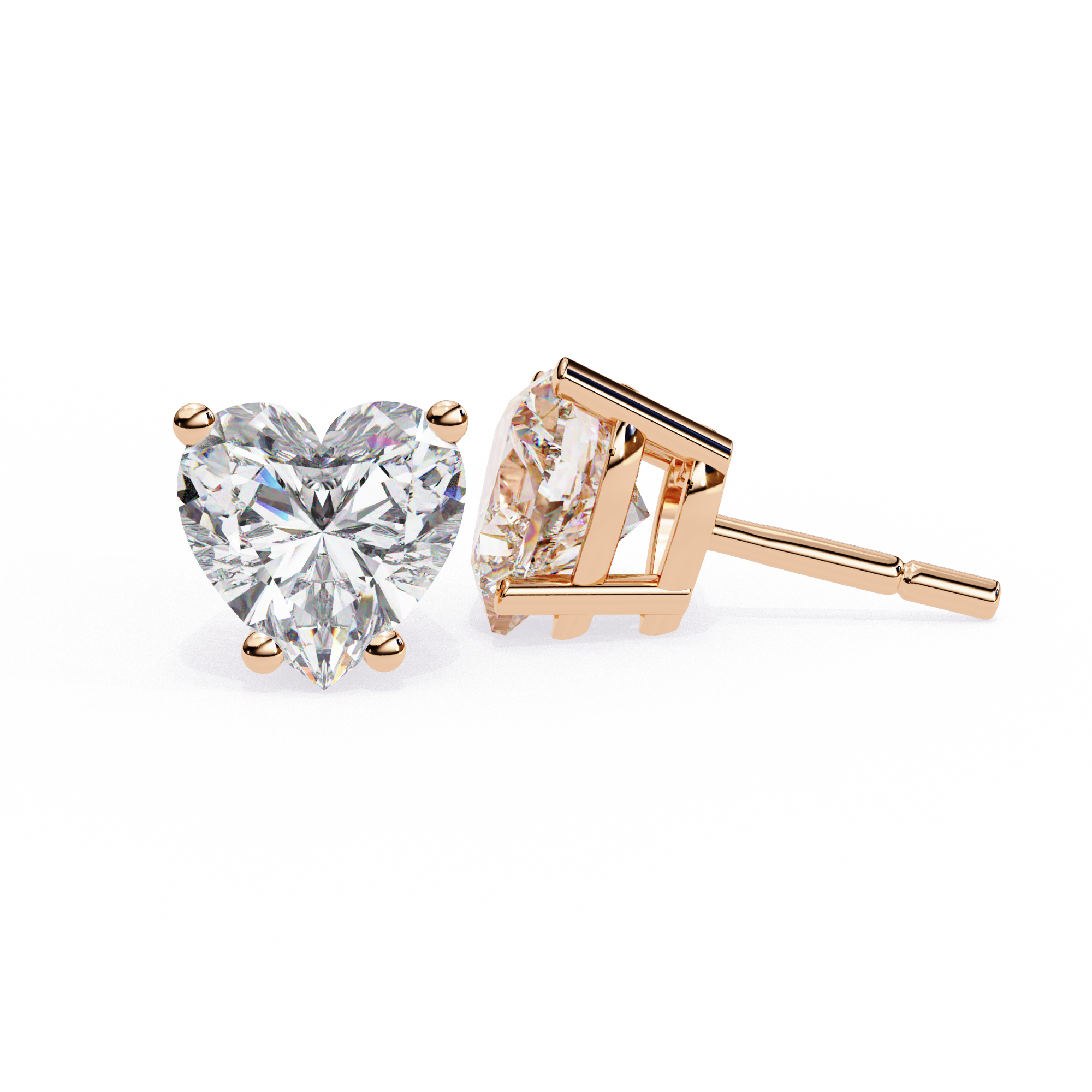 Heart Shape Lab Grown Diamond Earring Stud