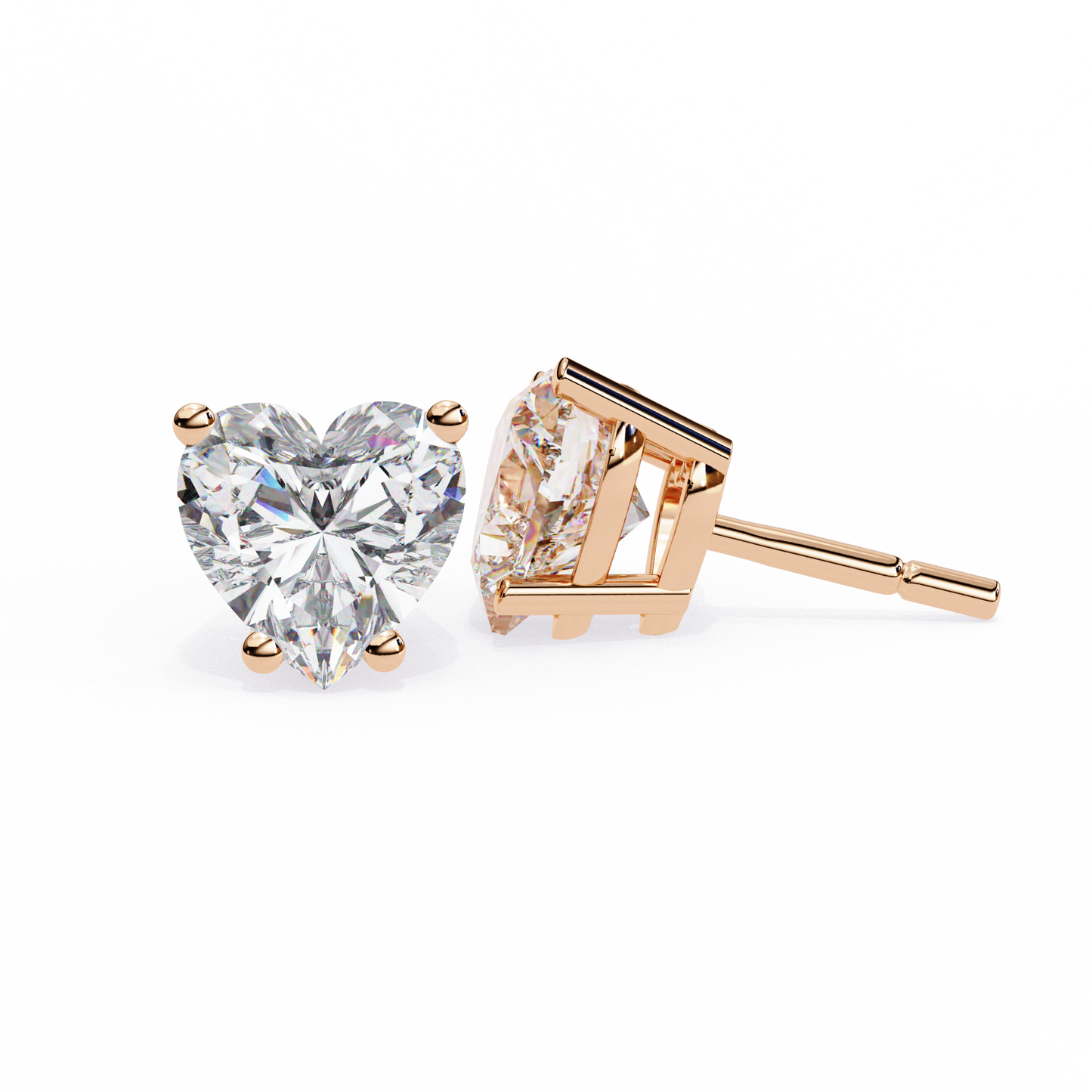 Heart Shape Lab Grown Diamond Earring Stud