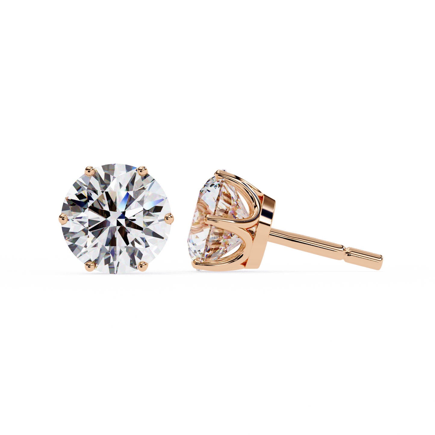 Classic Six Claw Diamond Stud Earrings
