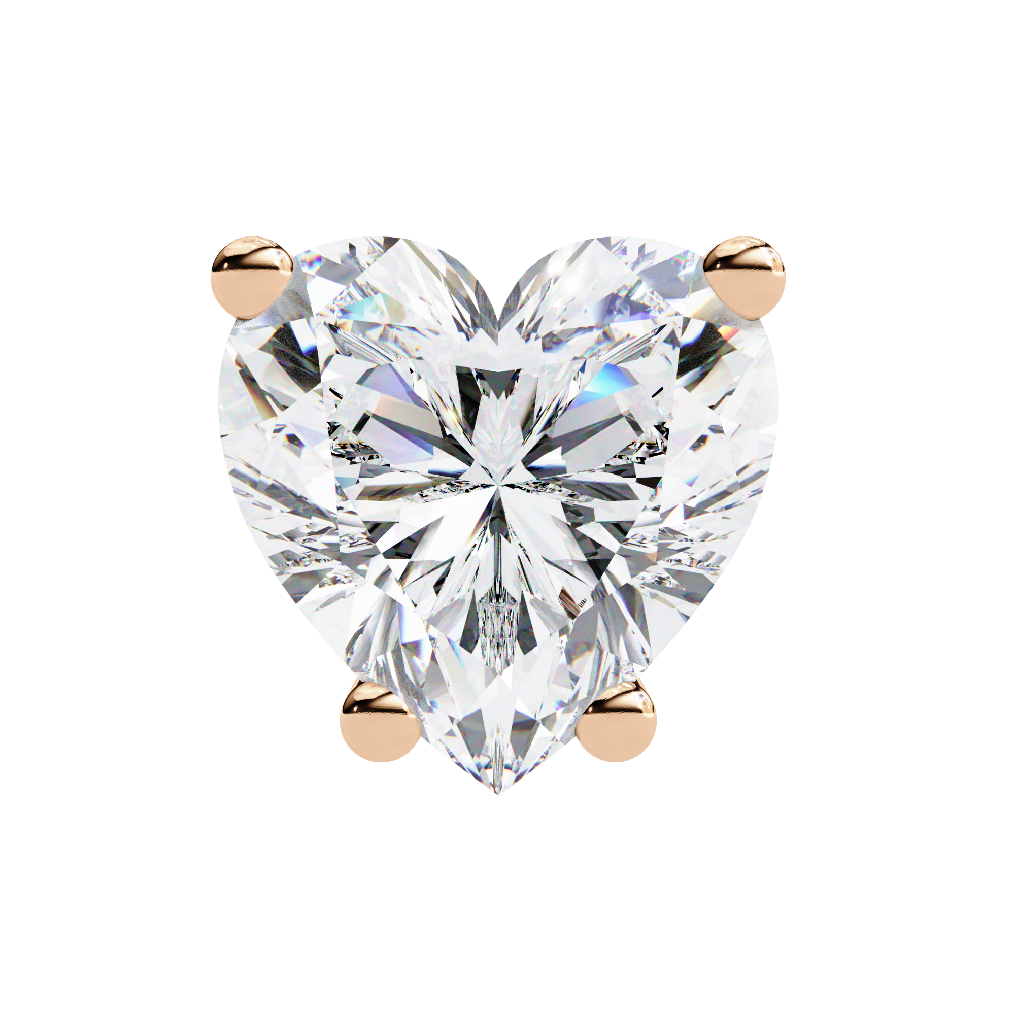 Heart Shape Lab Grown Diamond Earring Stud