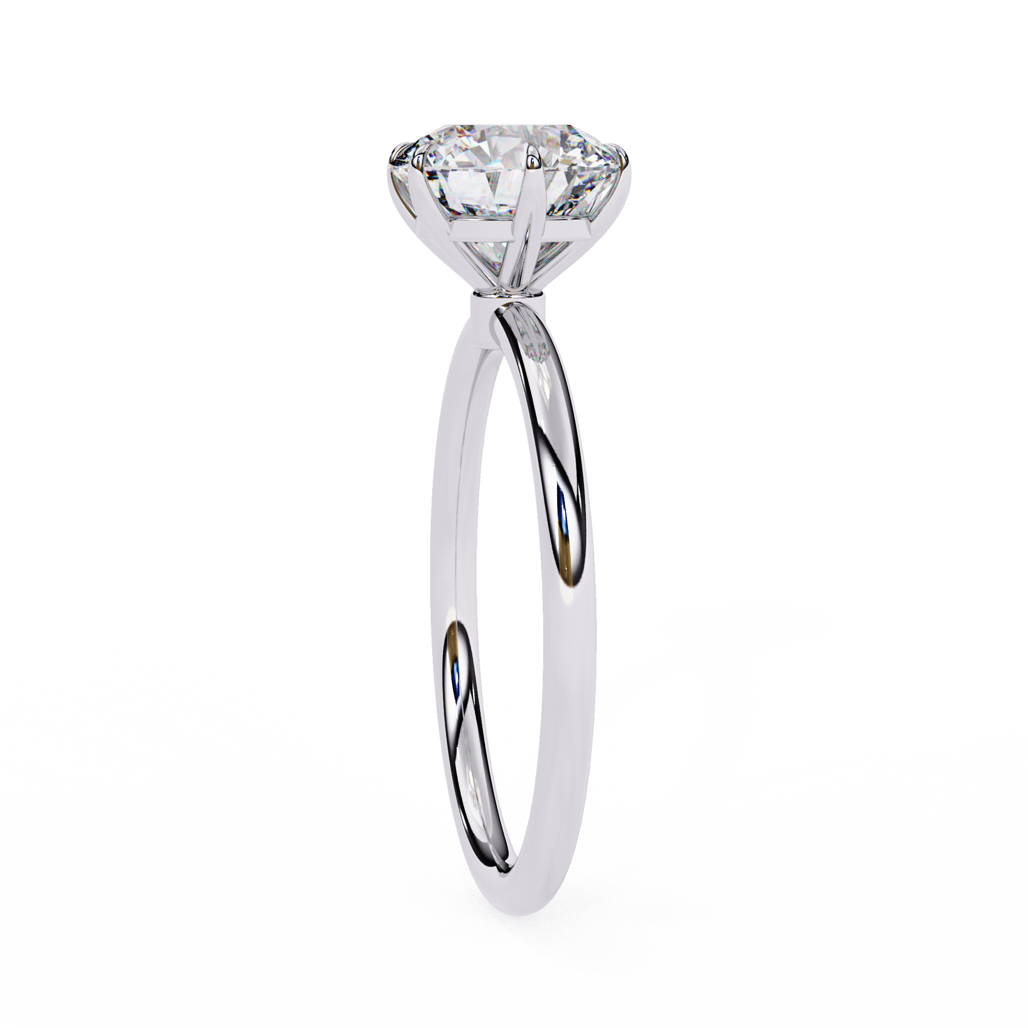 Gold Round Brilliant Diamond Solitaire Ring, Classic Elegance