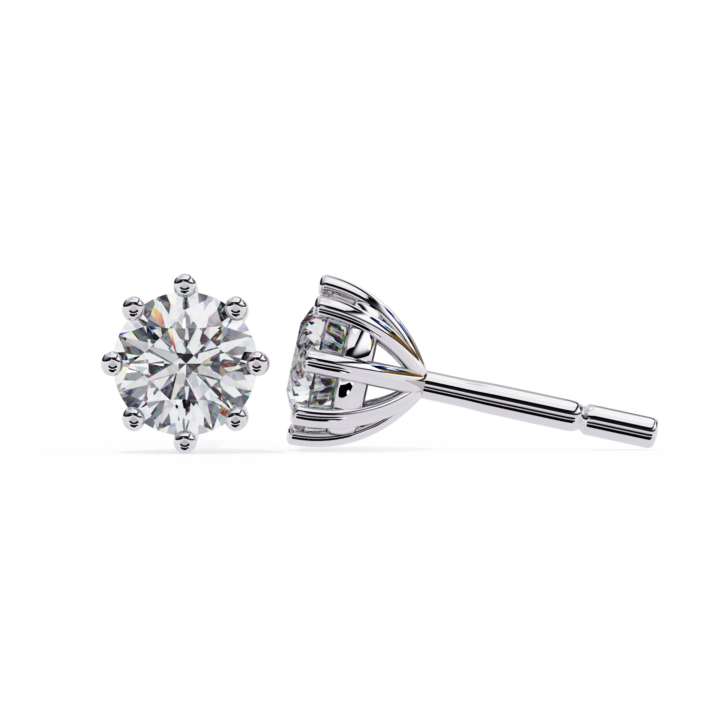 8 Prong Stud Earring