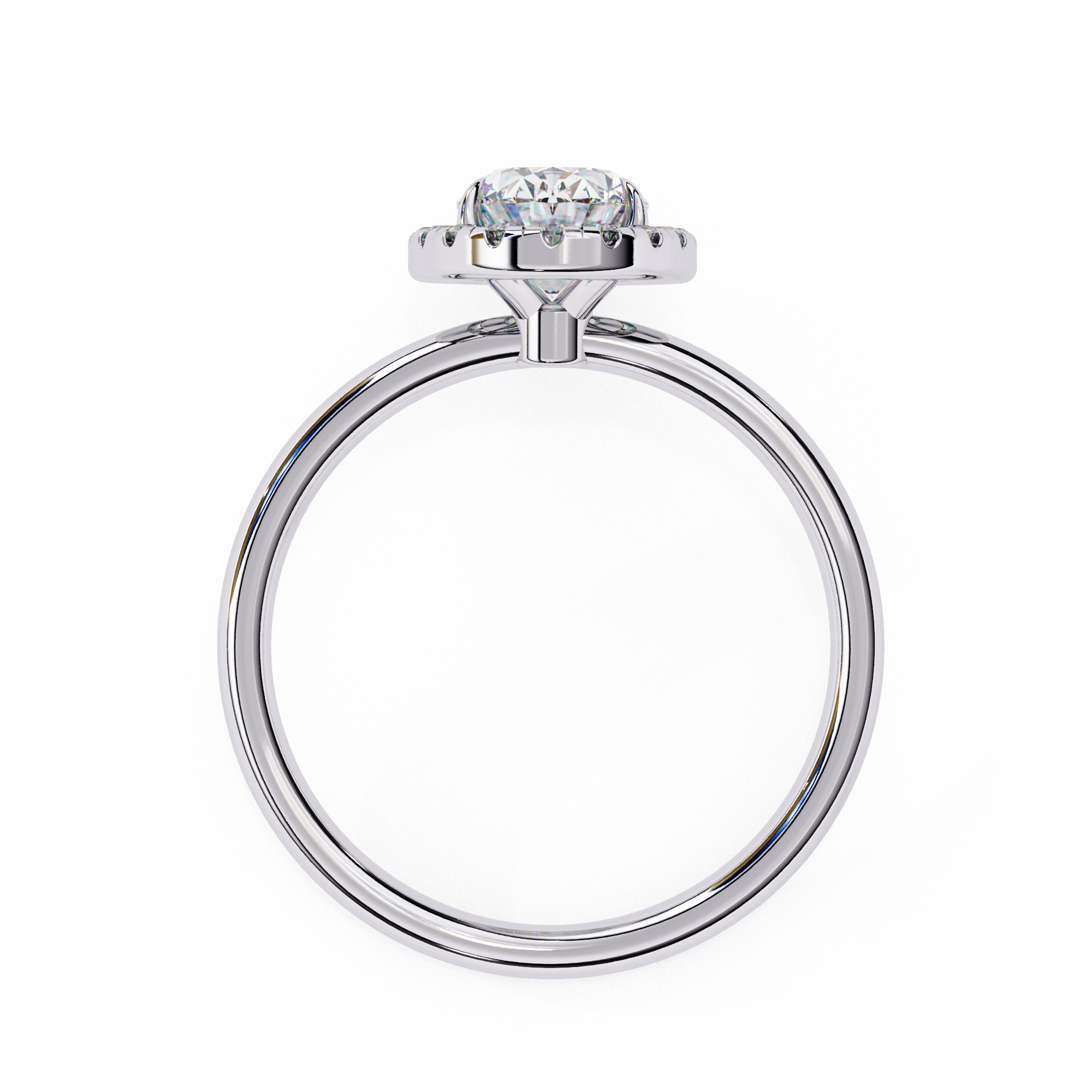 Lab Grown Oval Diamond Halo Engagement Rings