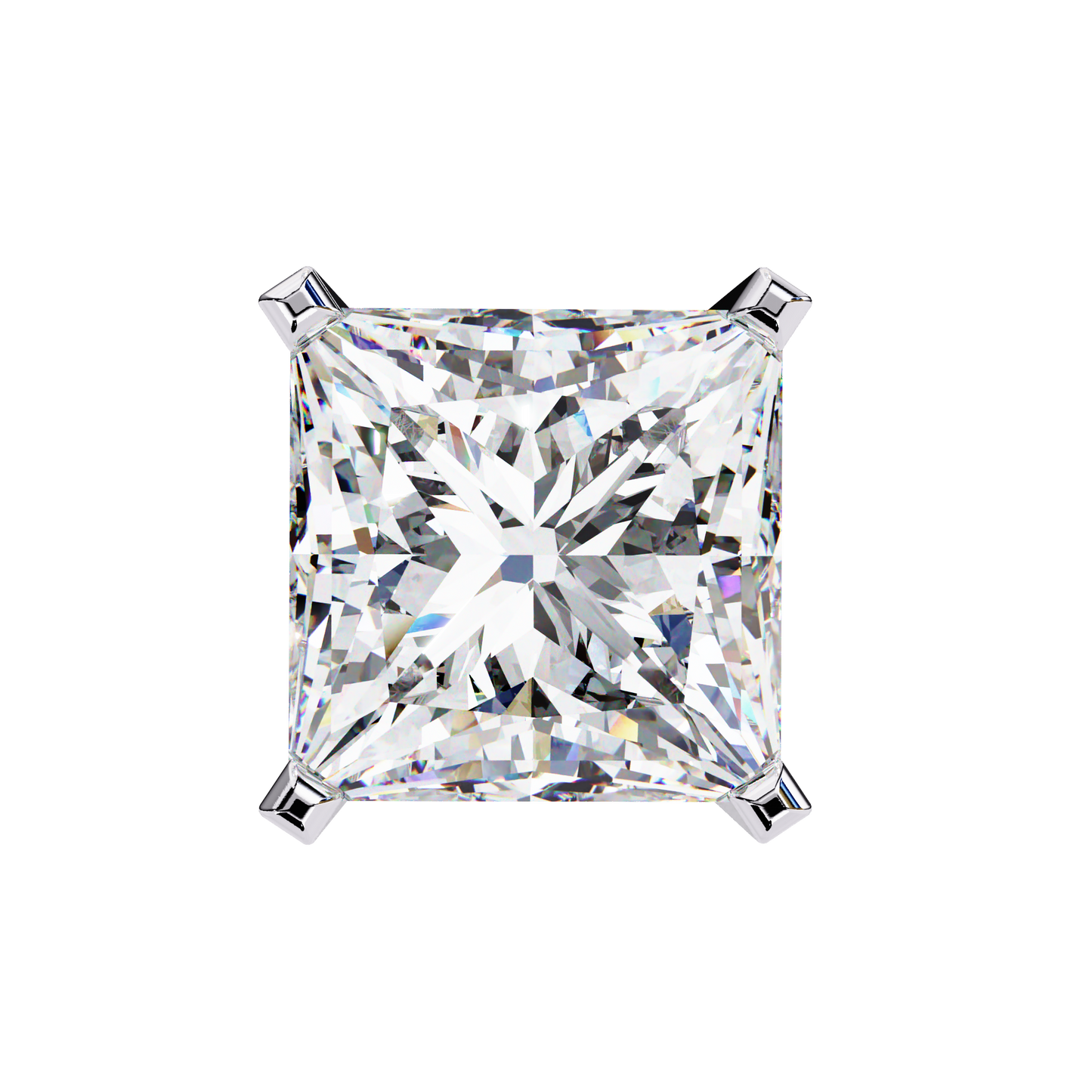 Princess Cut Lab Grown Diamond Stud Earrings