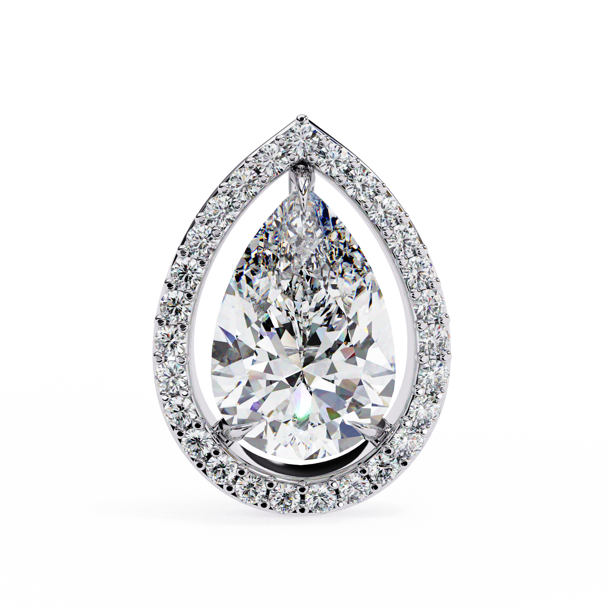 Pear Lab Grown Diamond Halo Stud Earrings