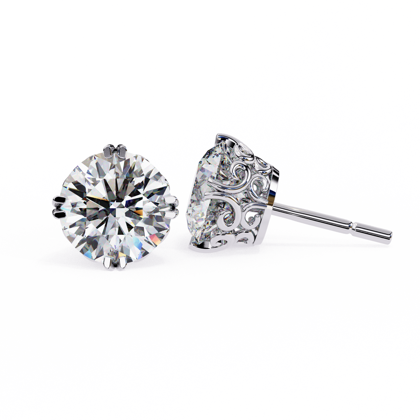 Round Diamond Earrings