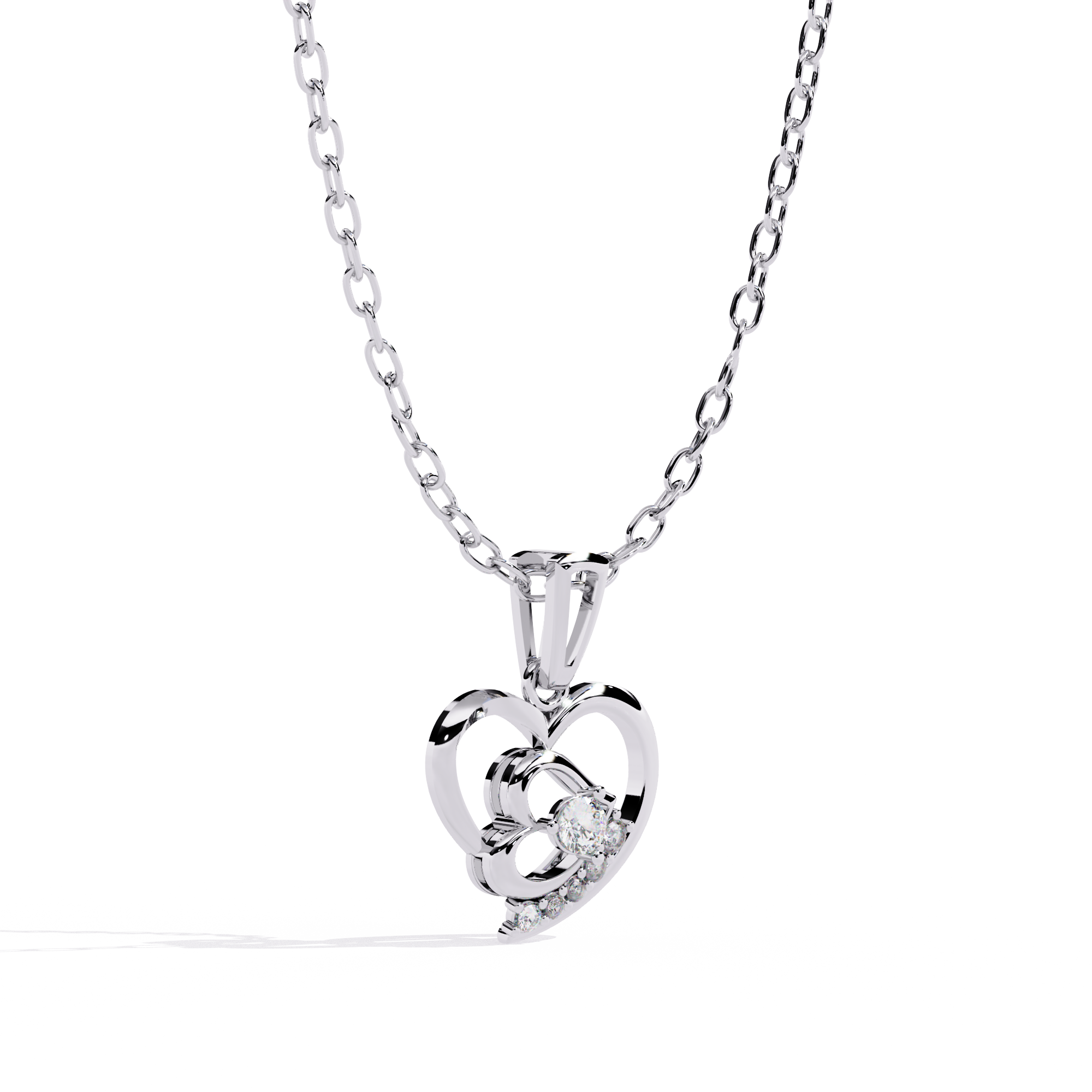 Diamond Heart Pendant Necklace
