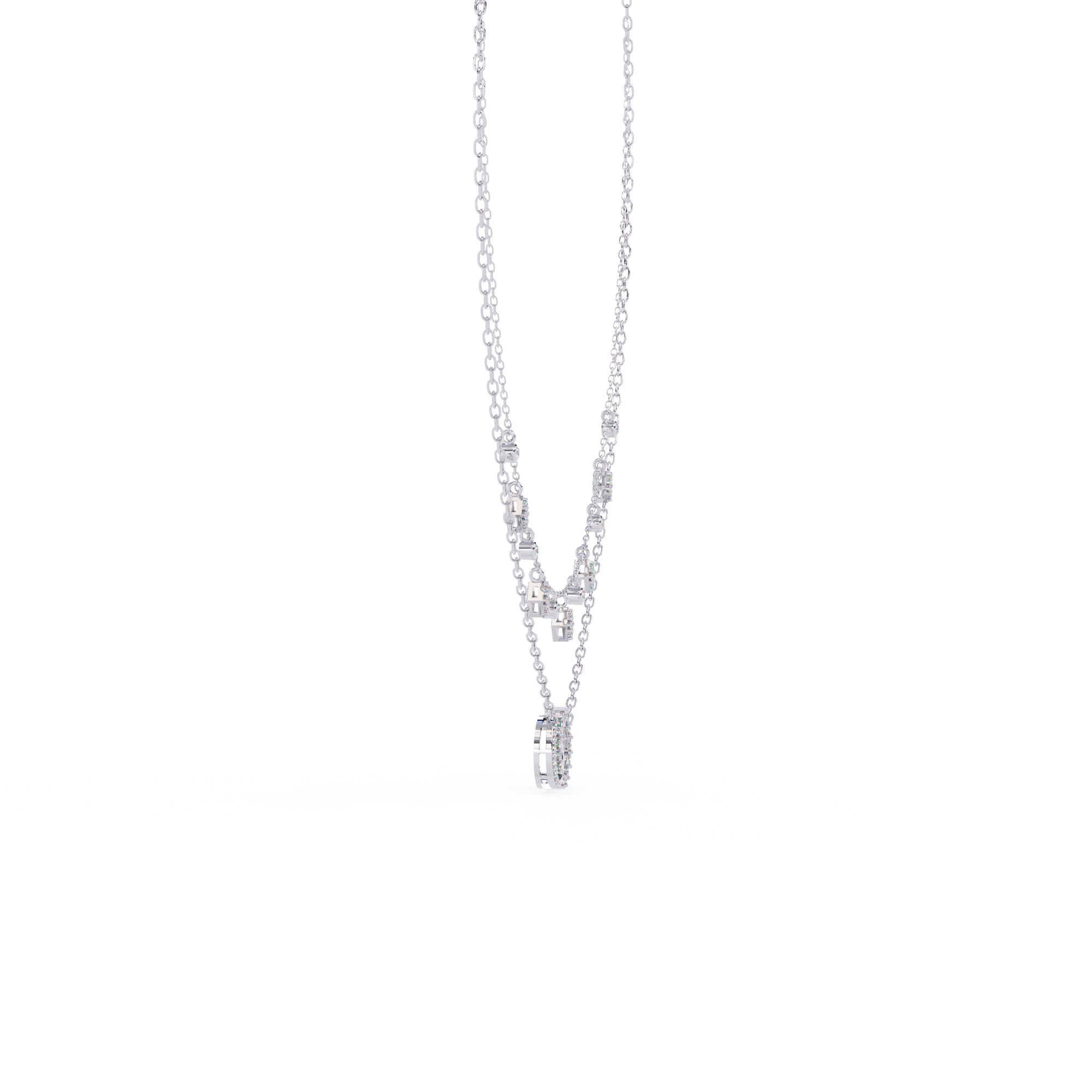 14K/18K Gold Double Layer Necklace With Lab-grown Diamonds – Sun and Moon
