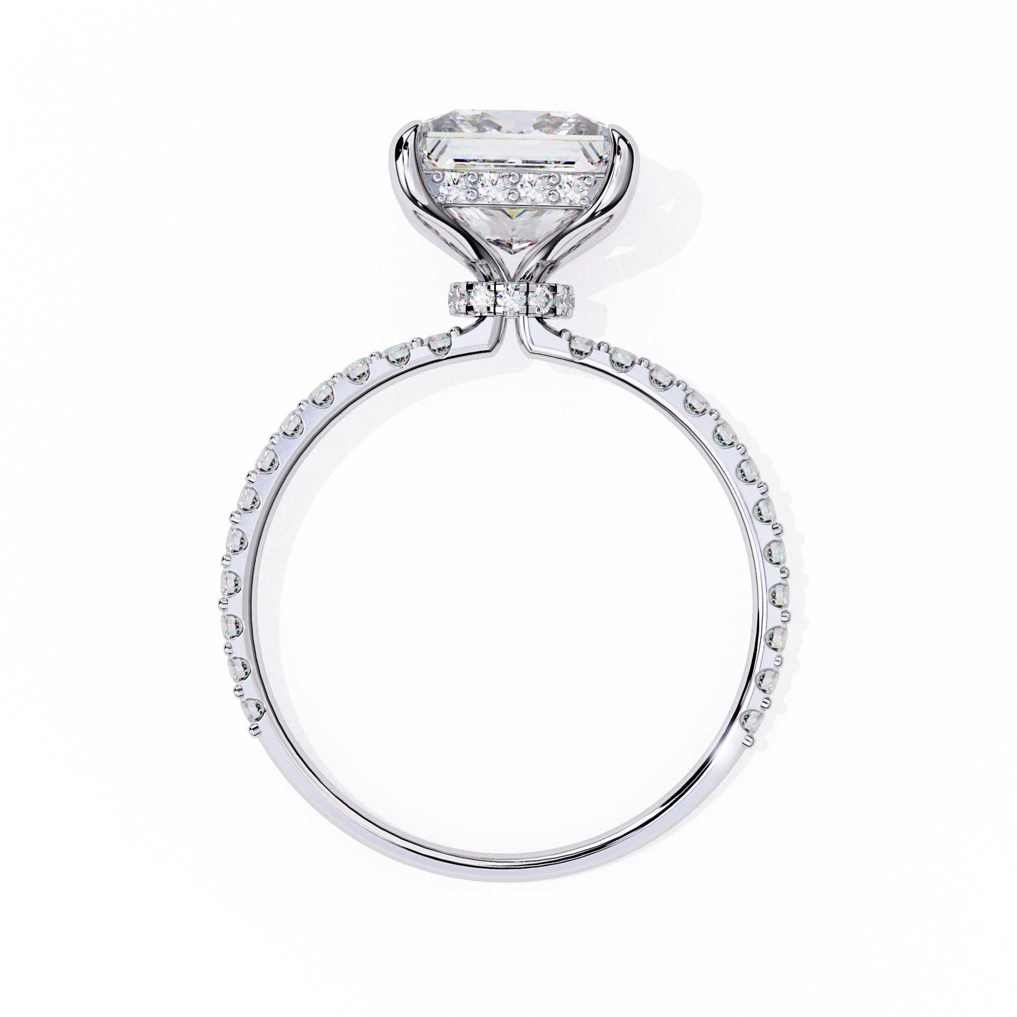 The Hailey Princess Modern Halo Engagement Ring