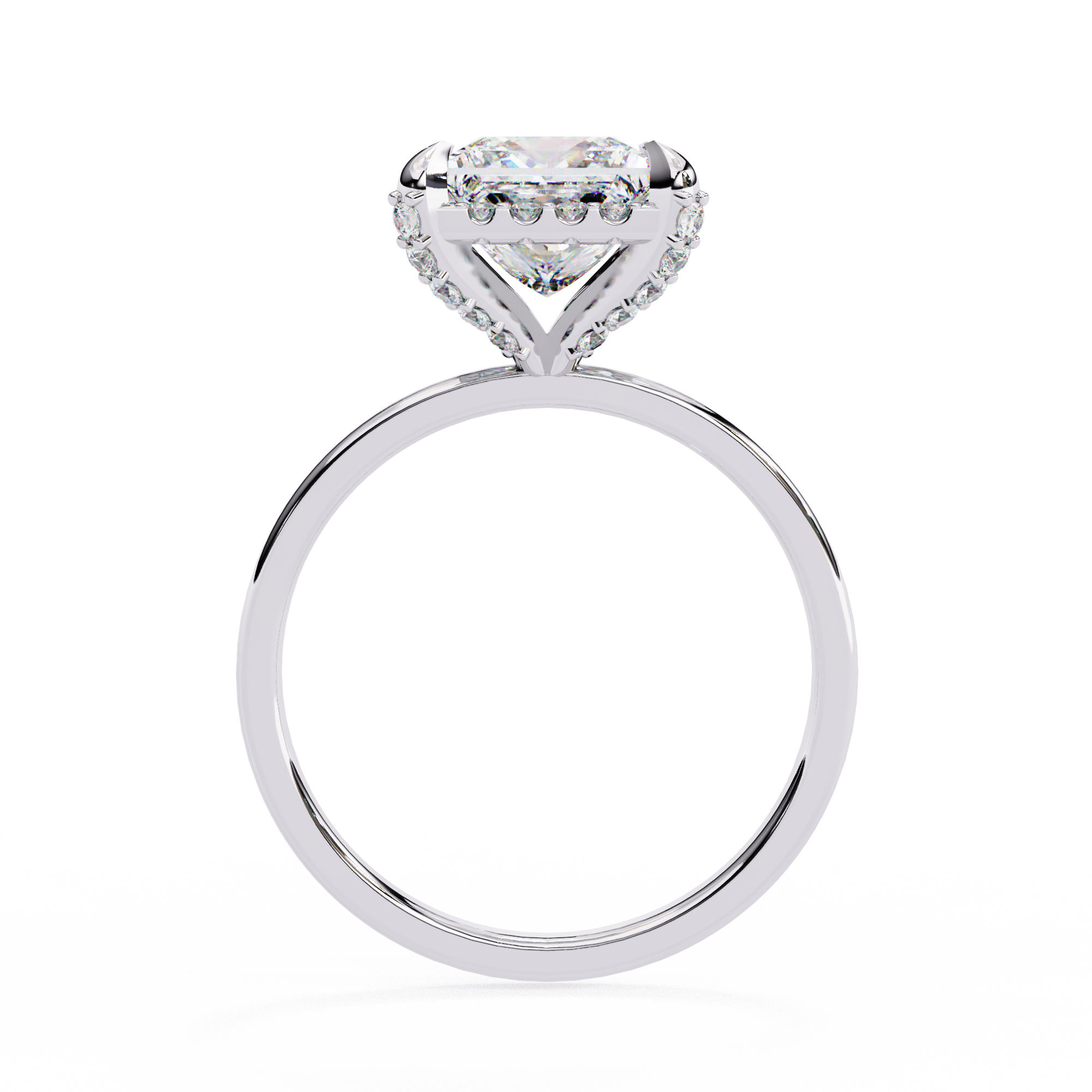 Princess Timeless Solitaire Ring in Halo Setting