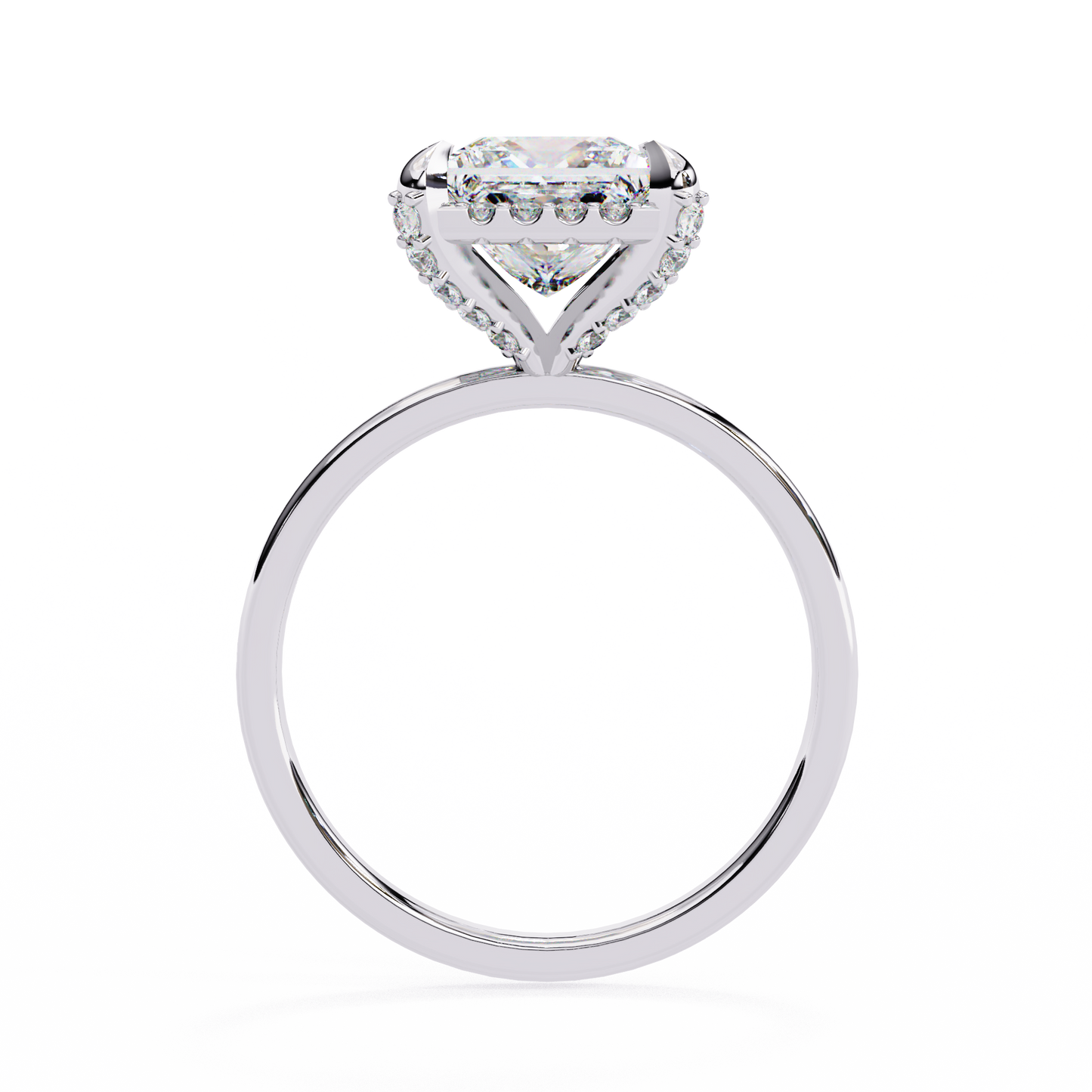 Princess Timeless Solitaire Ring in Halo Setting