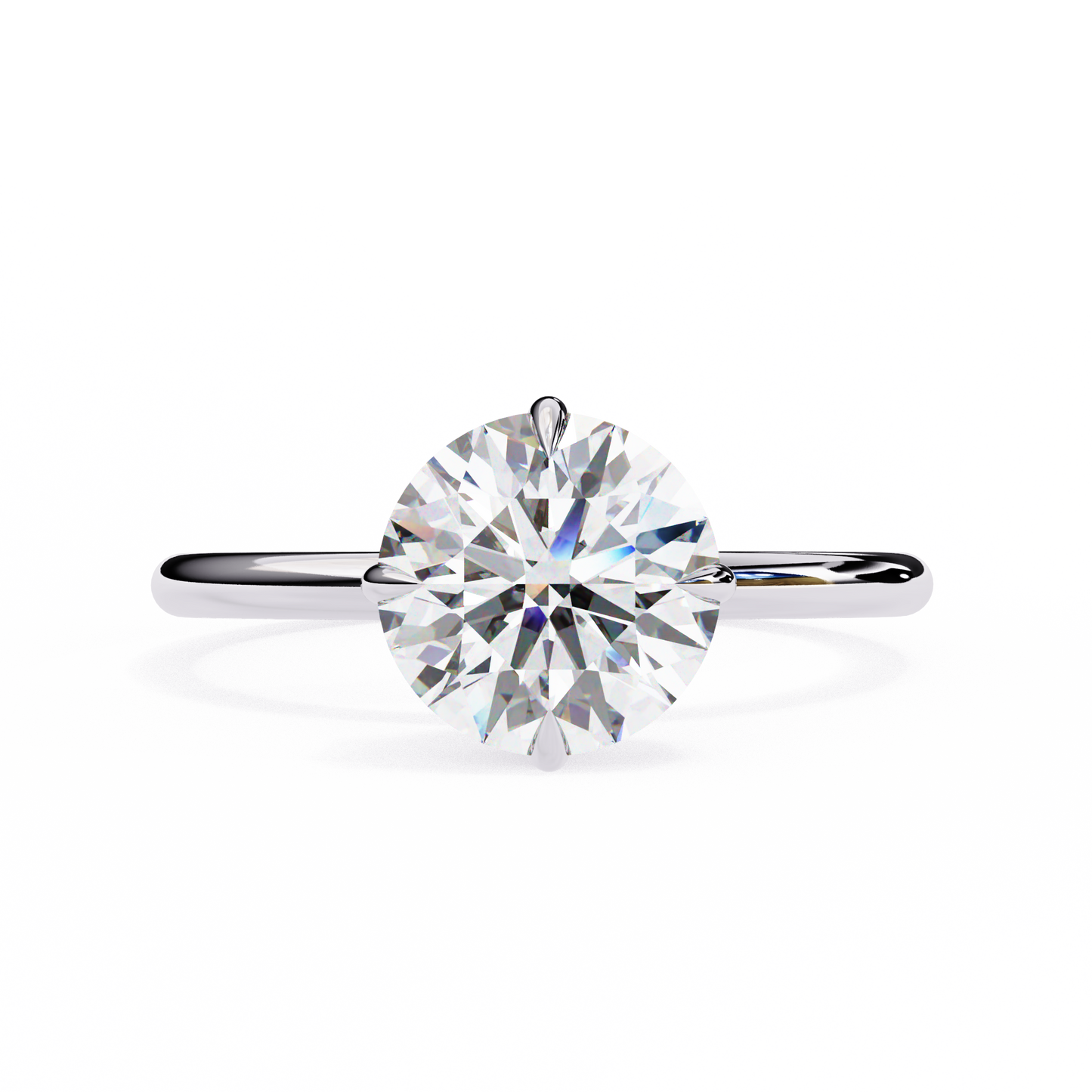 Gold Round Brilliant Diamond Solitaire Ring, Classic Elegance
