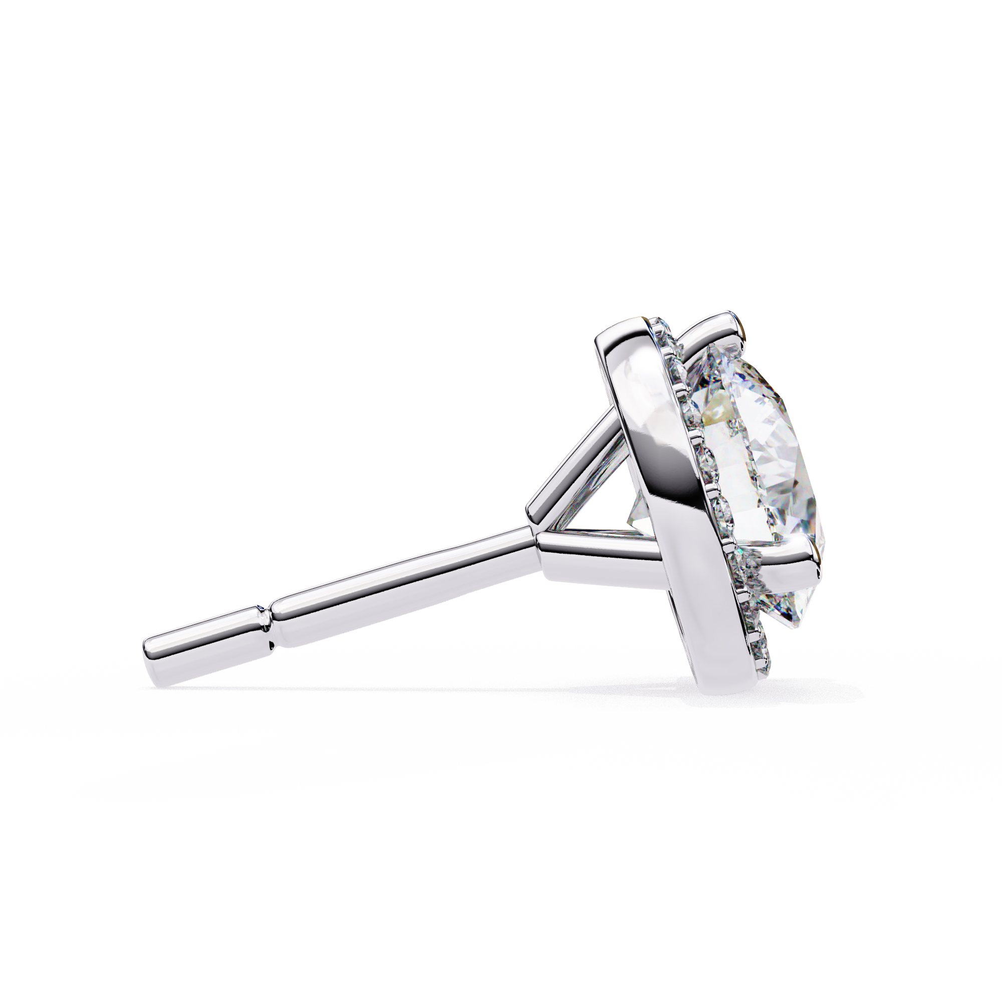 Lab Grown Diamond Round Halo Studs Earrings