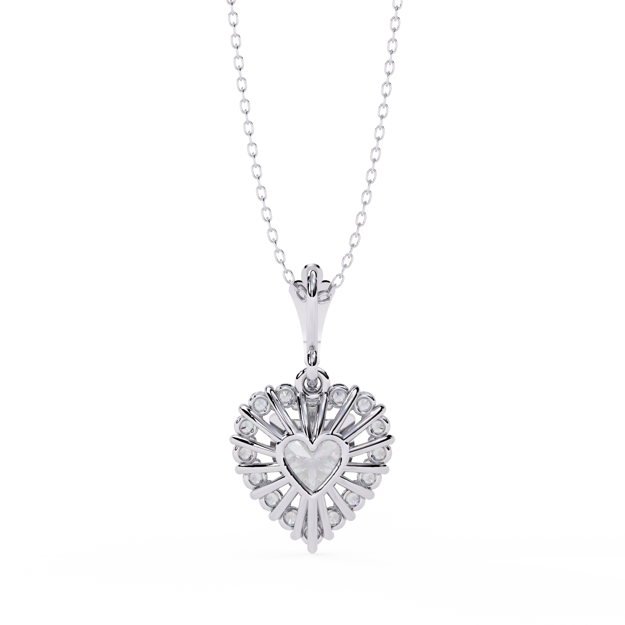 Heart-Shaped Diamond Halo Pendant Brilliant Love Symbol