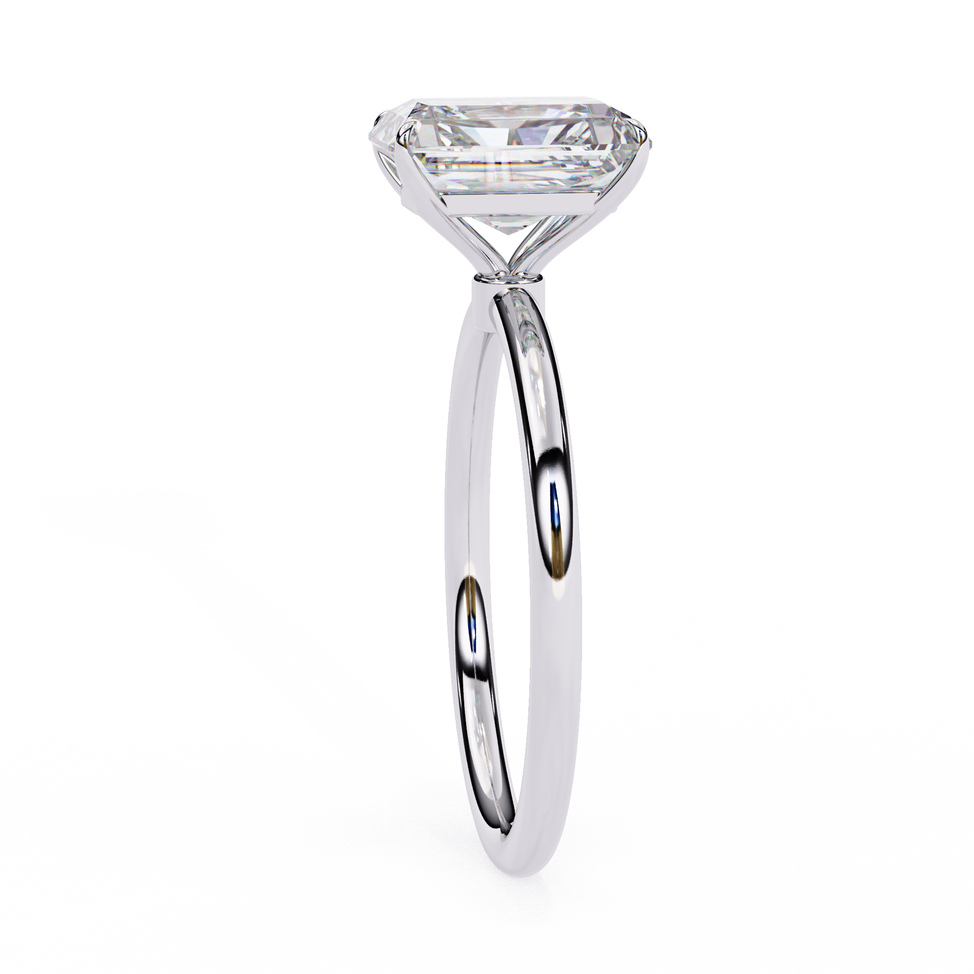 Women's Emerald Cut Diamond Solitaire Ring