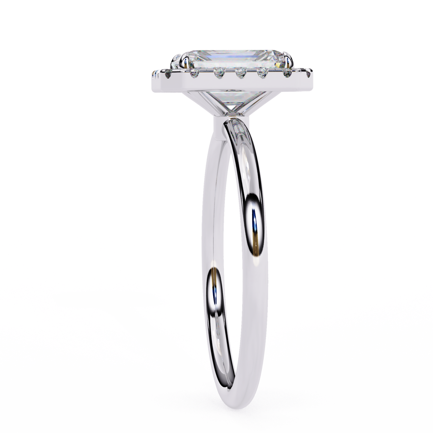 Lab Grown Radiant Diamond Halo Engagement Rings