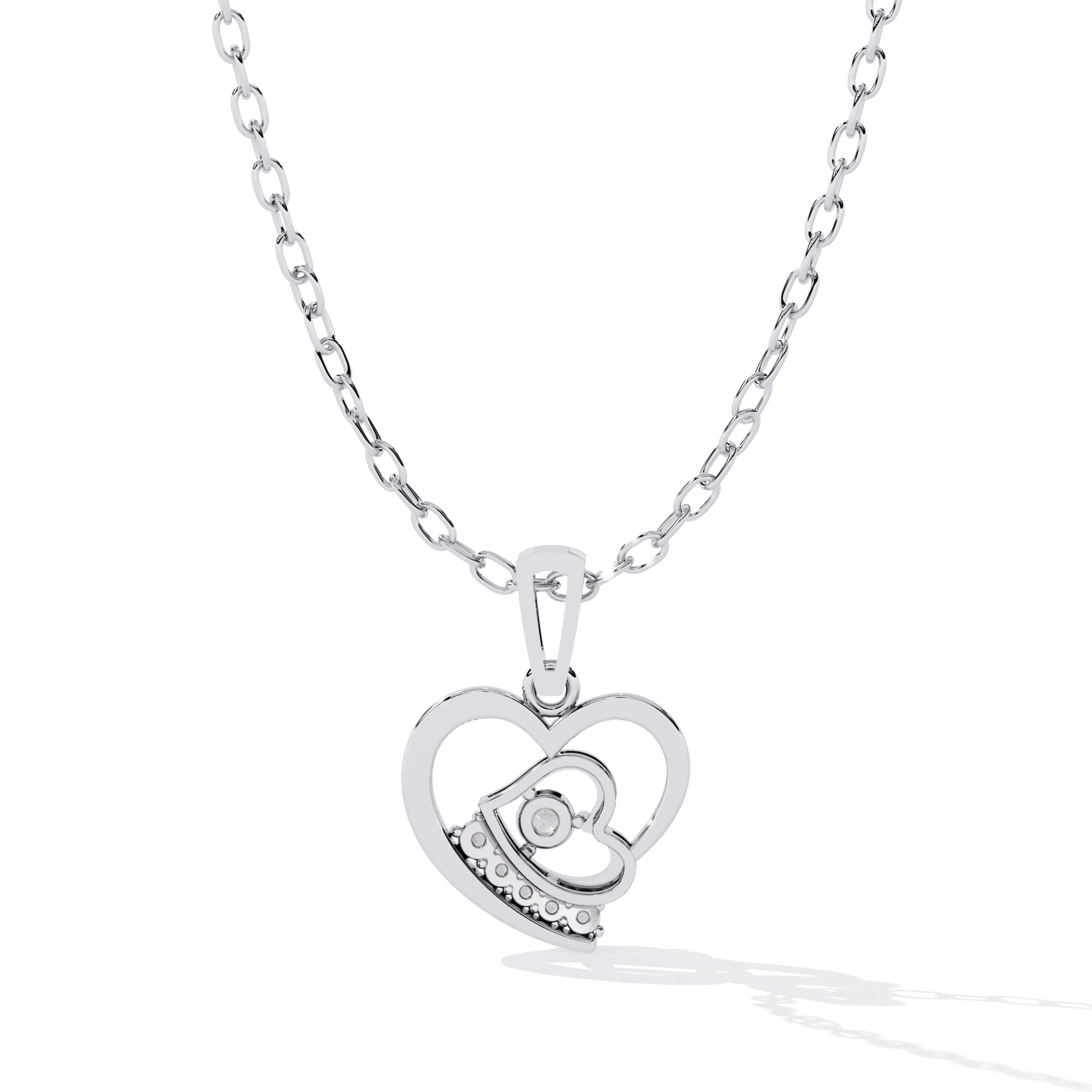 Diamond Heart Pendant Necklace
