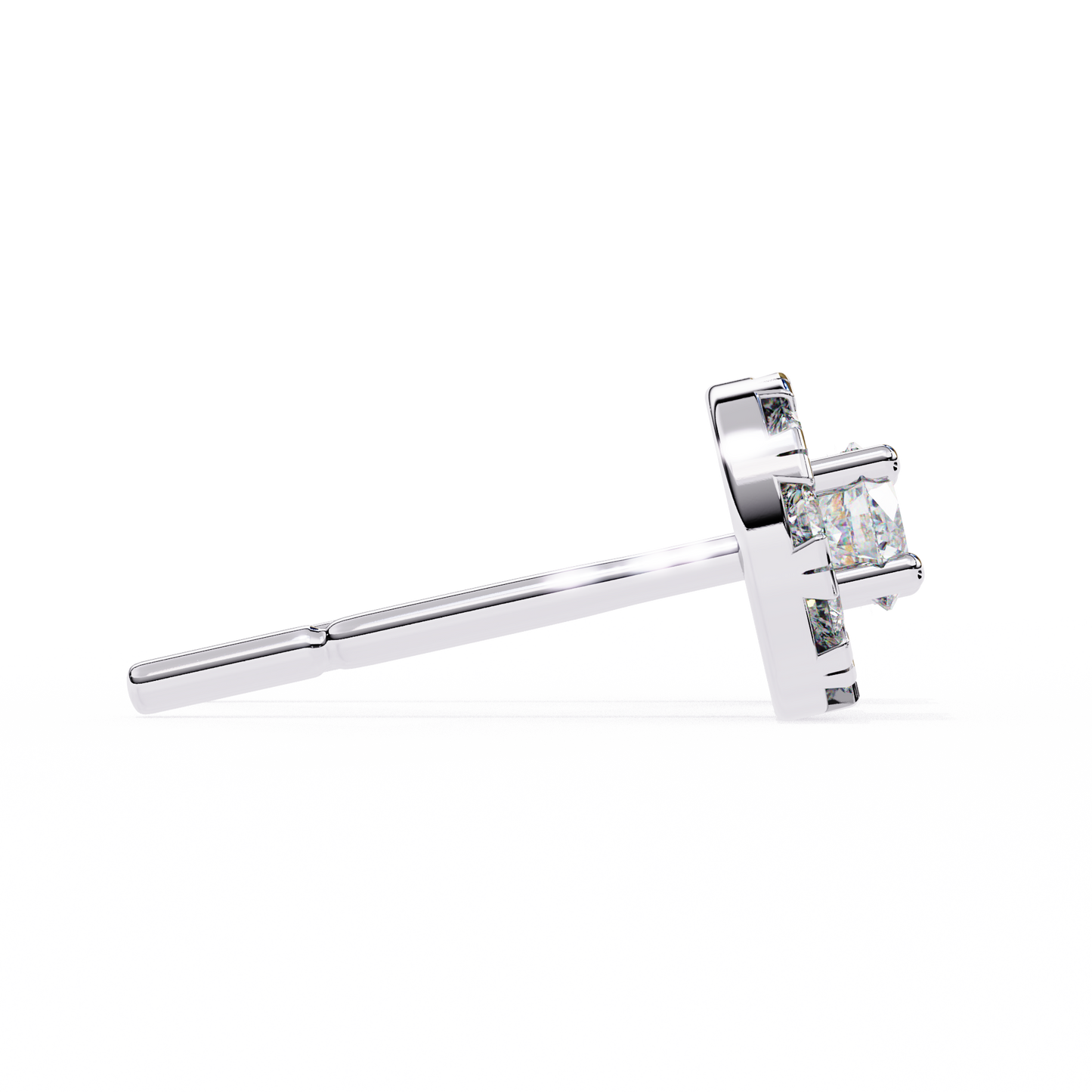 Halo Lab Grown Diamond Stud Earrings