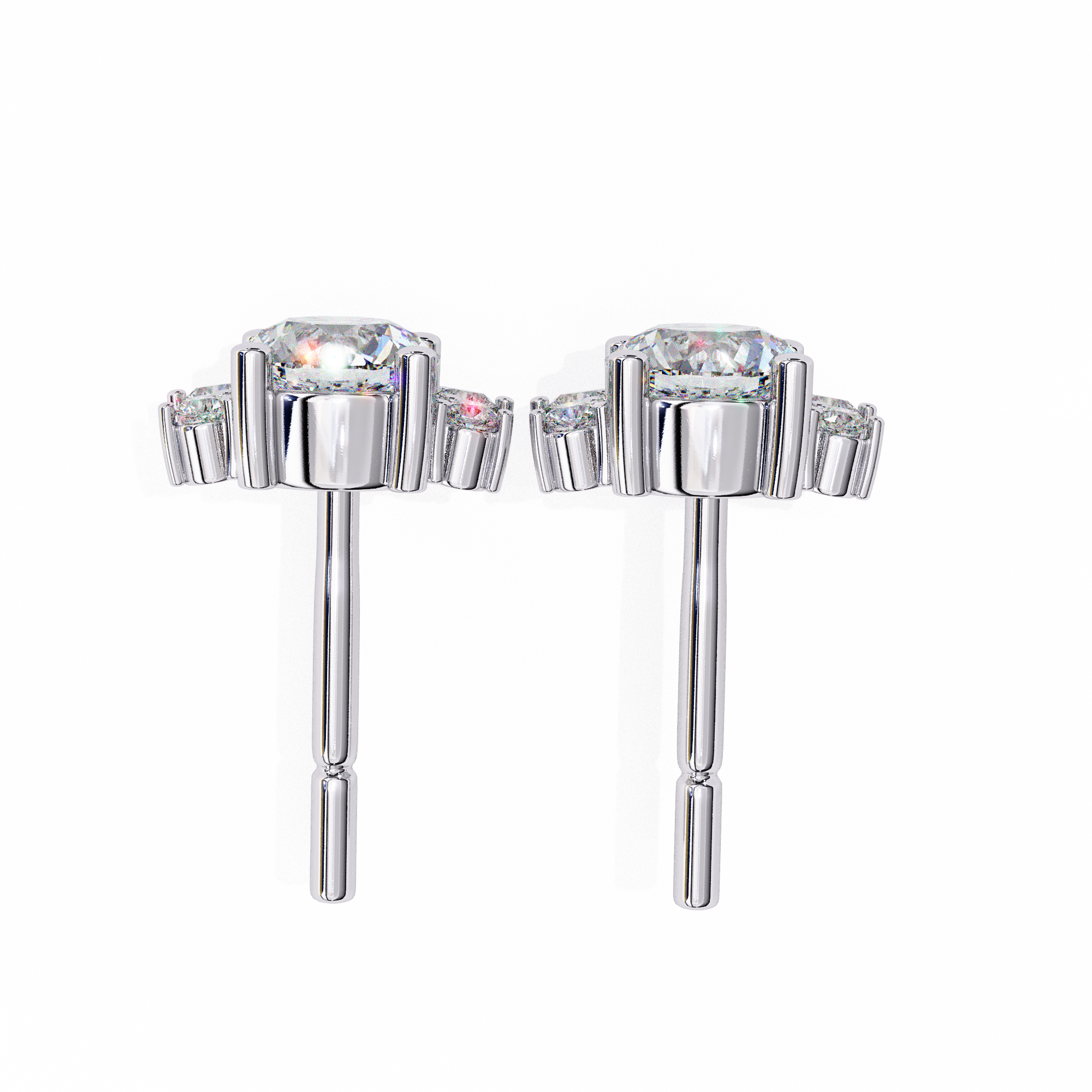Round Cut Diamond Women's Hoop Earring