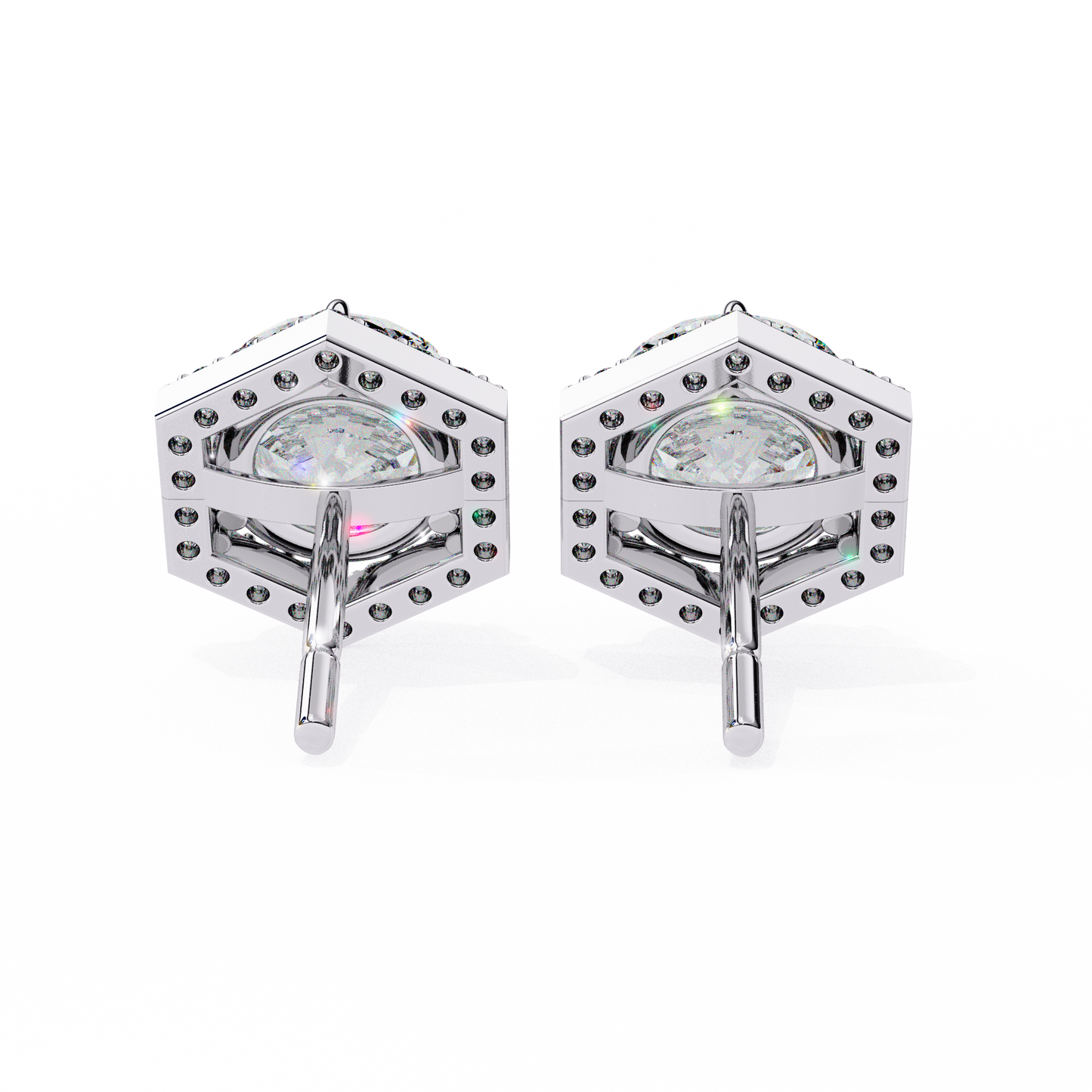 Hexa Glow Round Diamond Earrings
