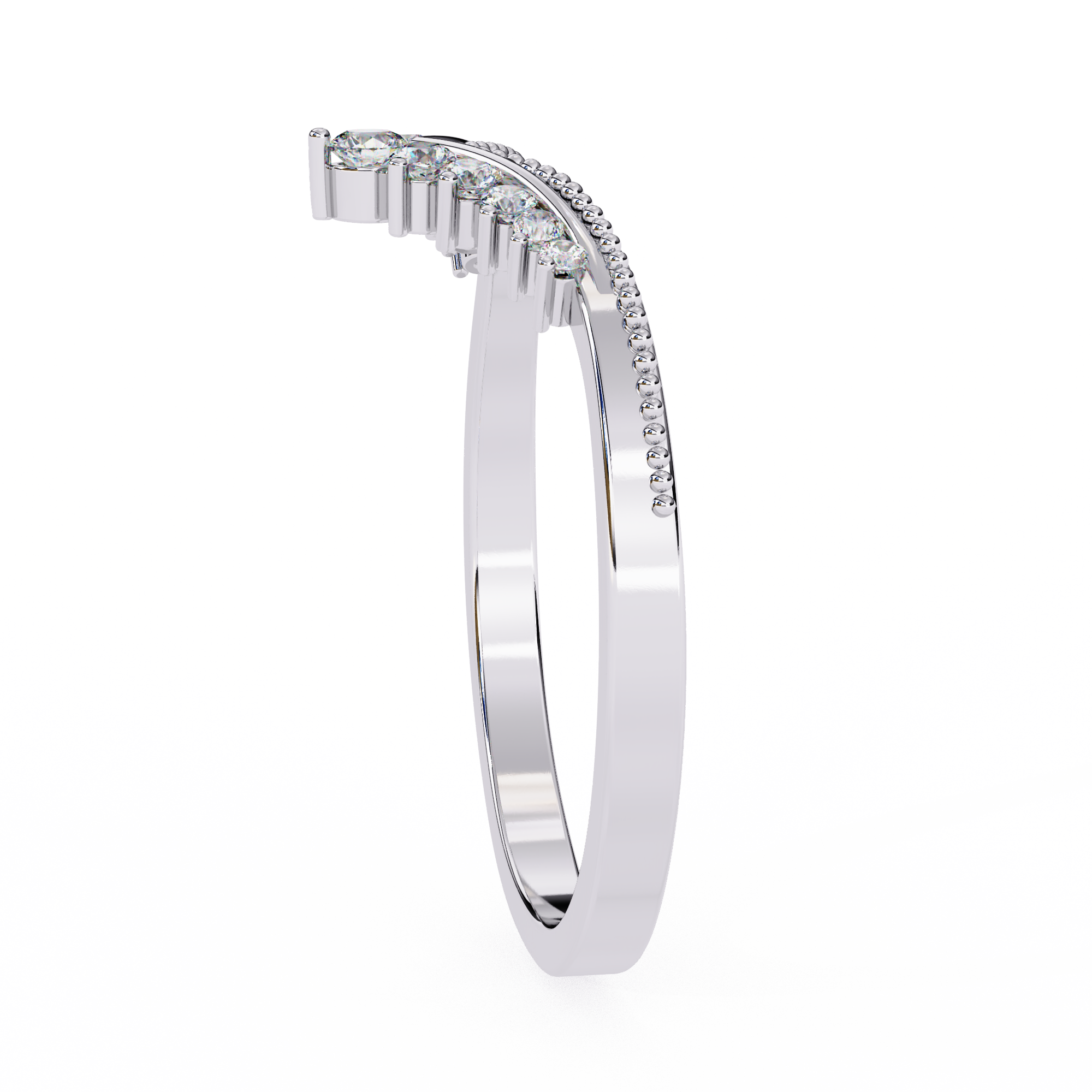 Diamond Crown Chevron Ring