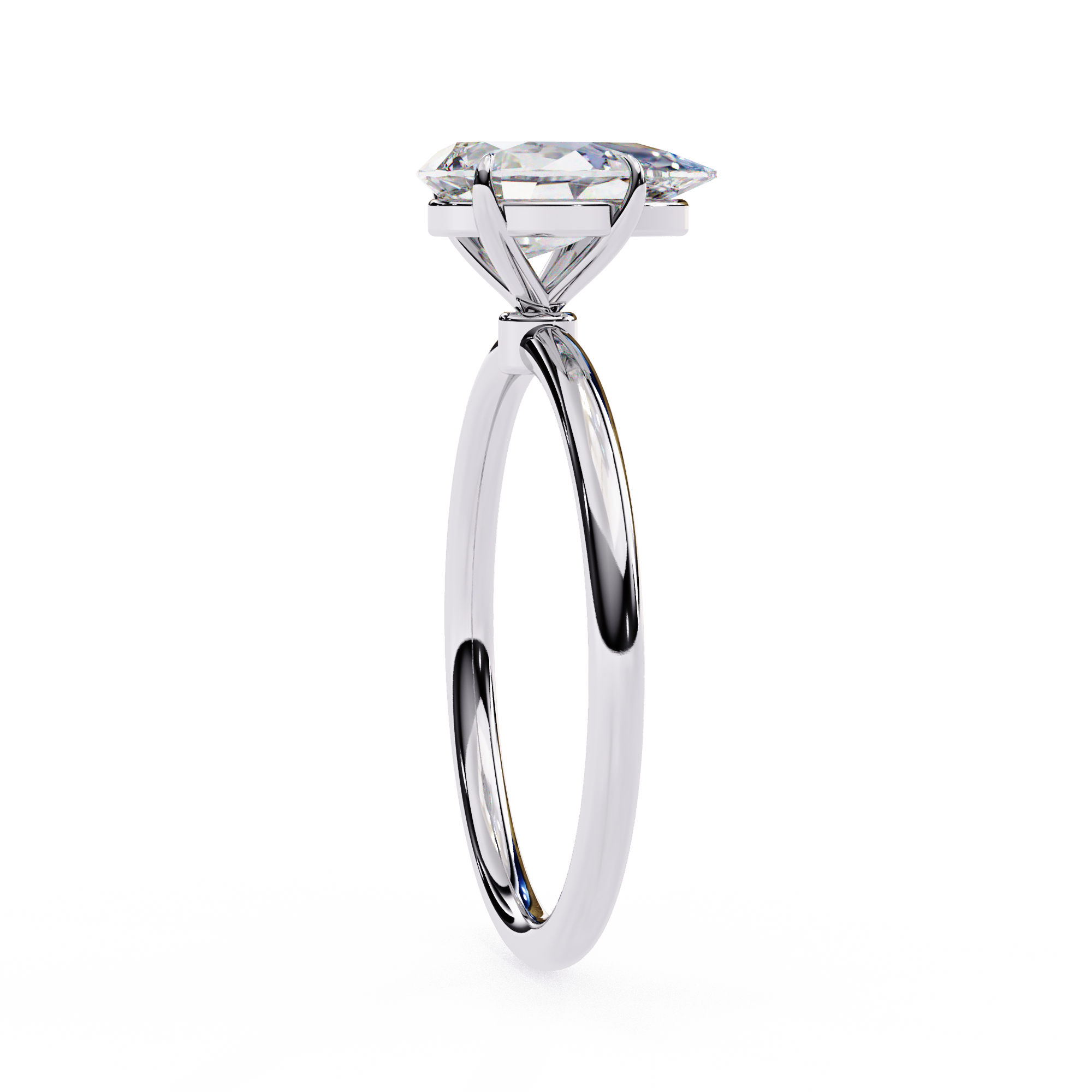 Women's Pear Cut Diamond Solitaire Ring
