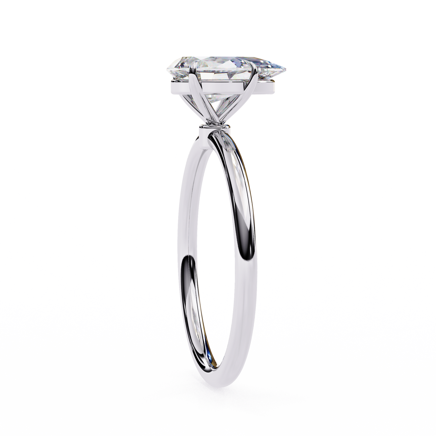 Women's Pear Cut Diamond Solitaire Ring