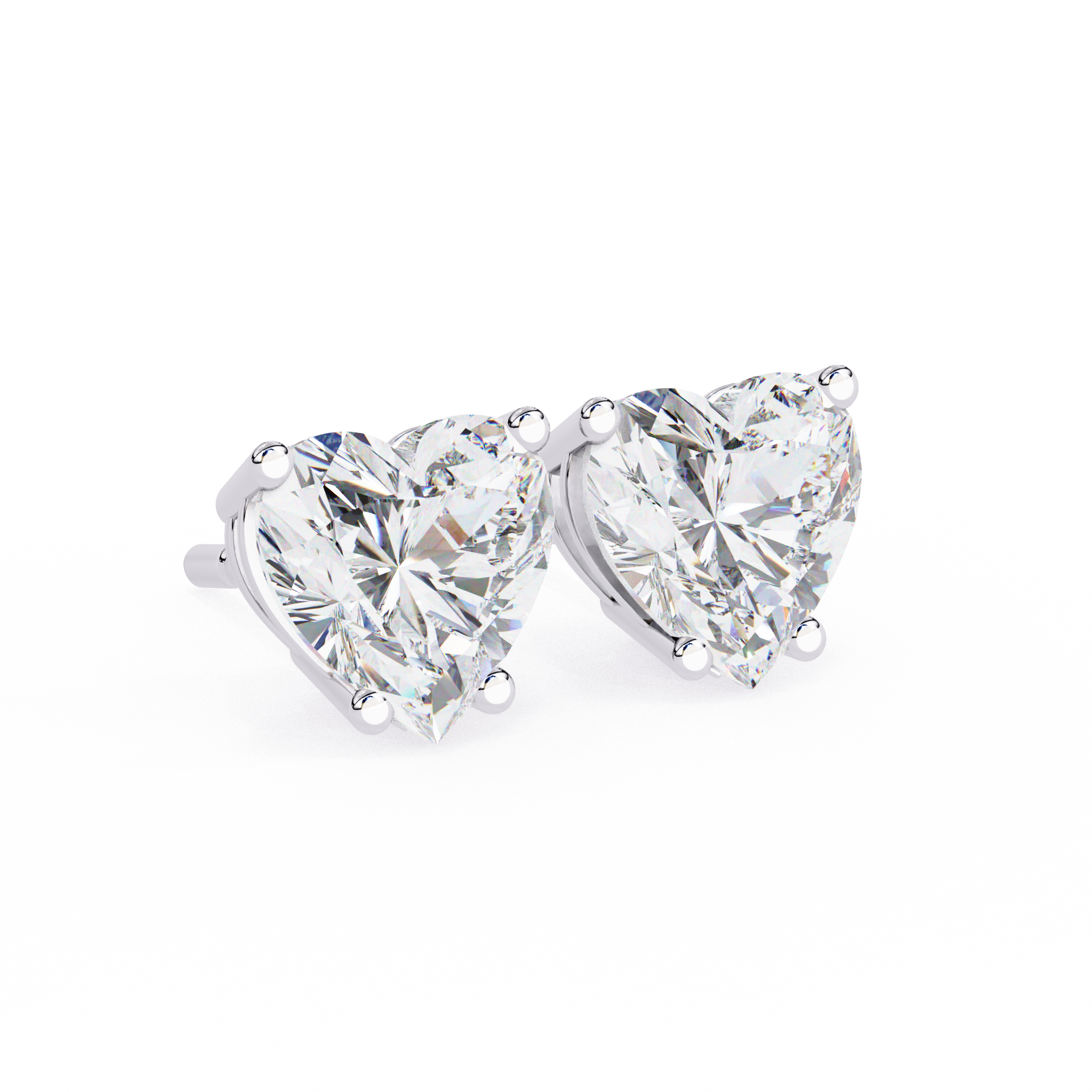 Heart Shape Lab Grown Diamond Earring Stud