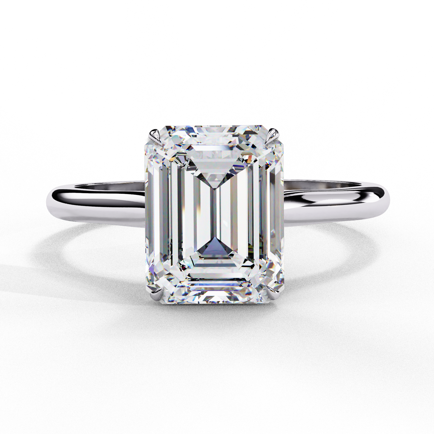 Emerald Lab Grown Diamond Solitaire Ring