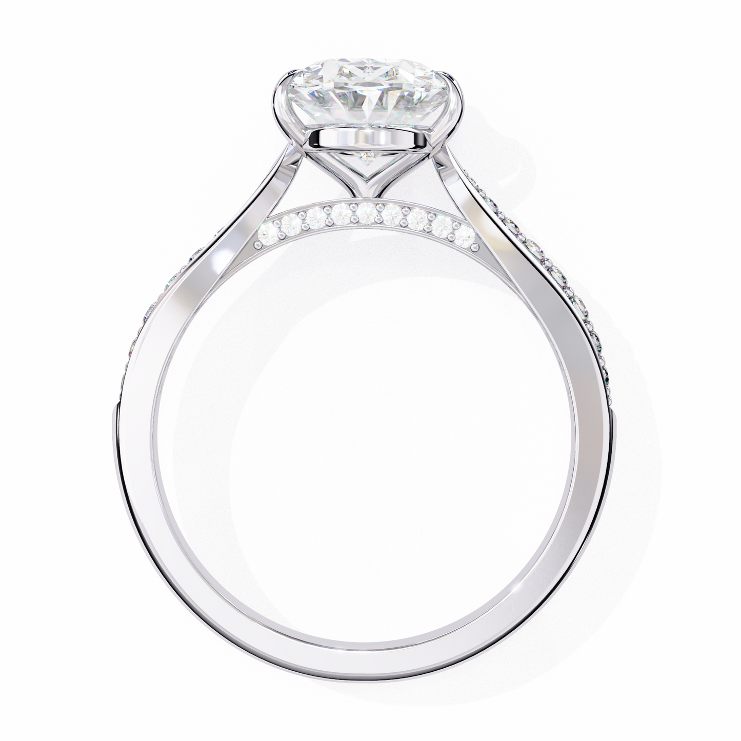 Sleek Side Stone Engagement Ring