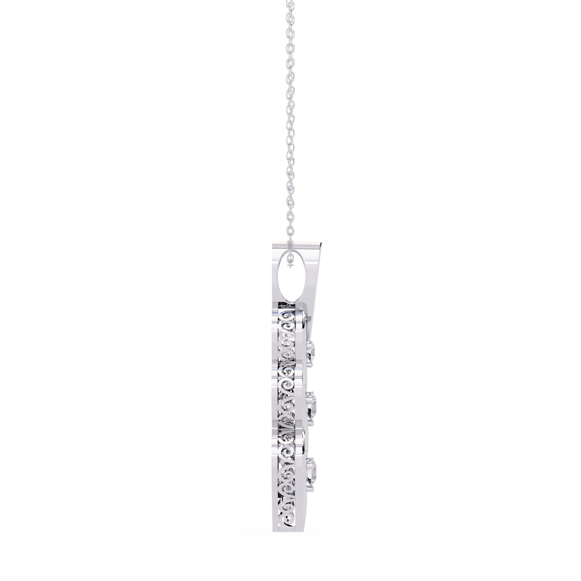 Round Luxurious Lab Grown Diamond Necklace