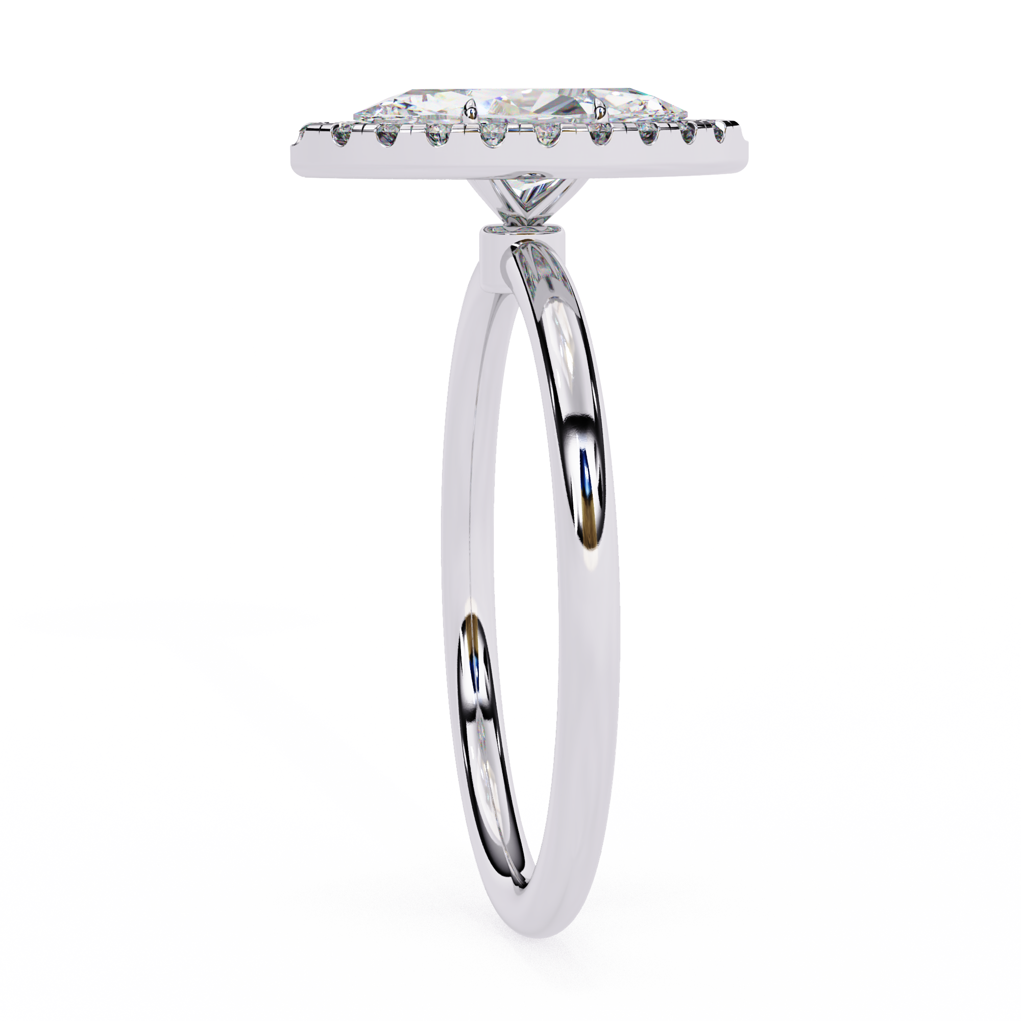 Lab Grown Marquise Diamond Halo Engagement Rings