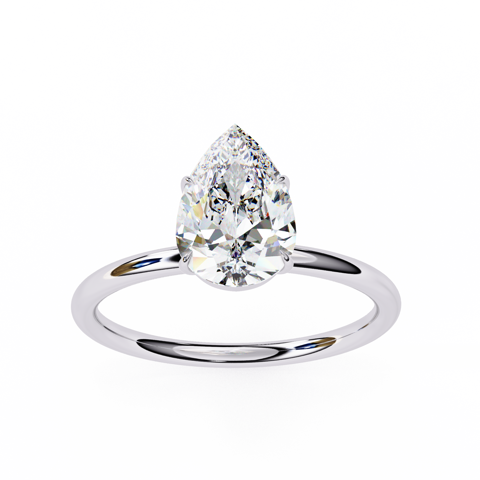 Women's Pear Cut Diamond Solitaire Ring