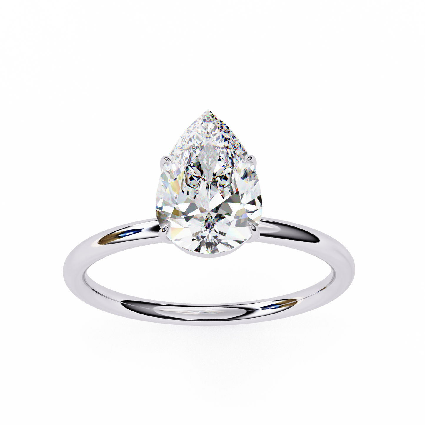 Women's Pear Cut Diamond Solitaire Ring