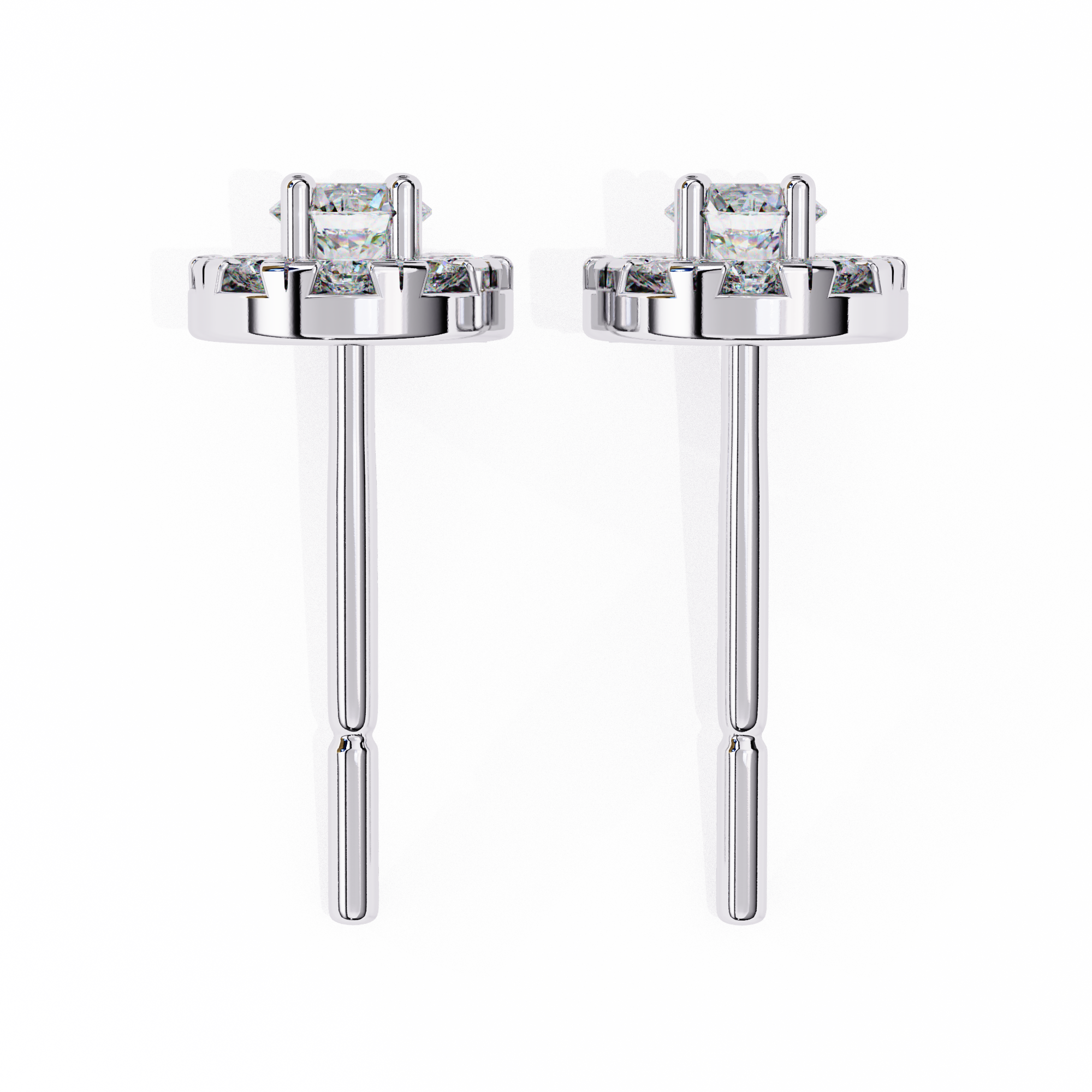 Halo Lab Grown Diamond Stud Earrings