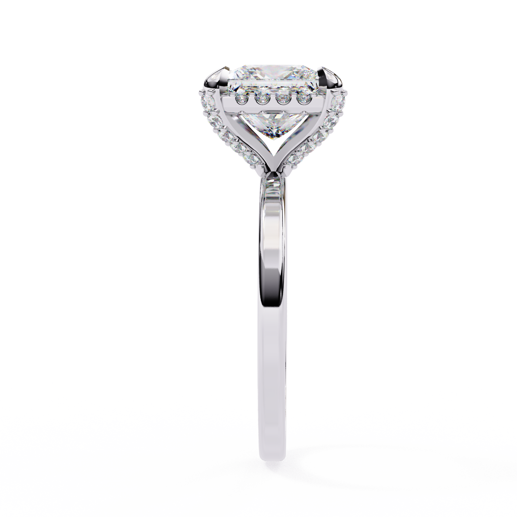 Princess Timeless Solitaire Ring in Halo Setting