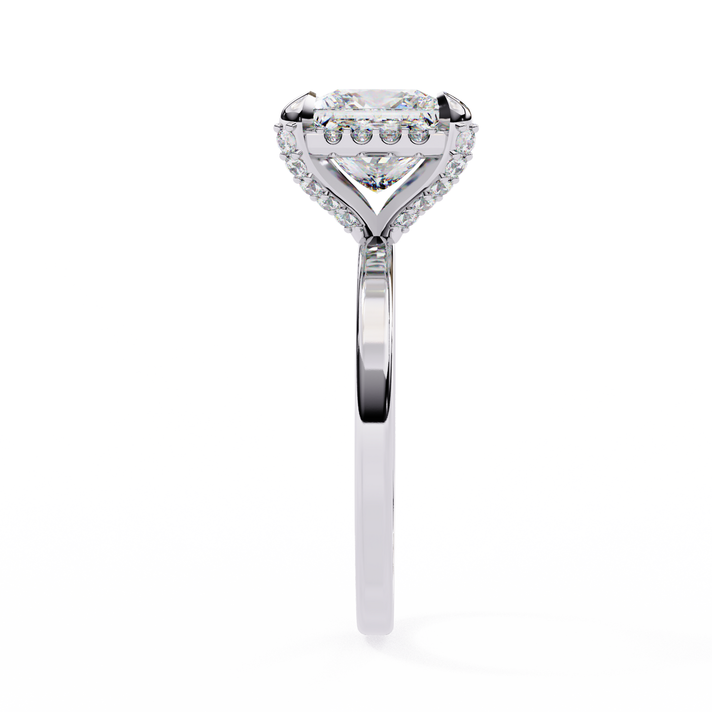 Princess Timeless Solitaire Ring in Halo Setting