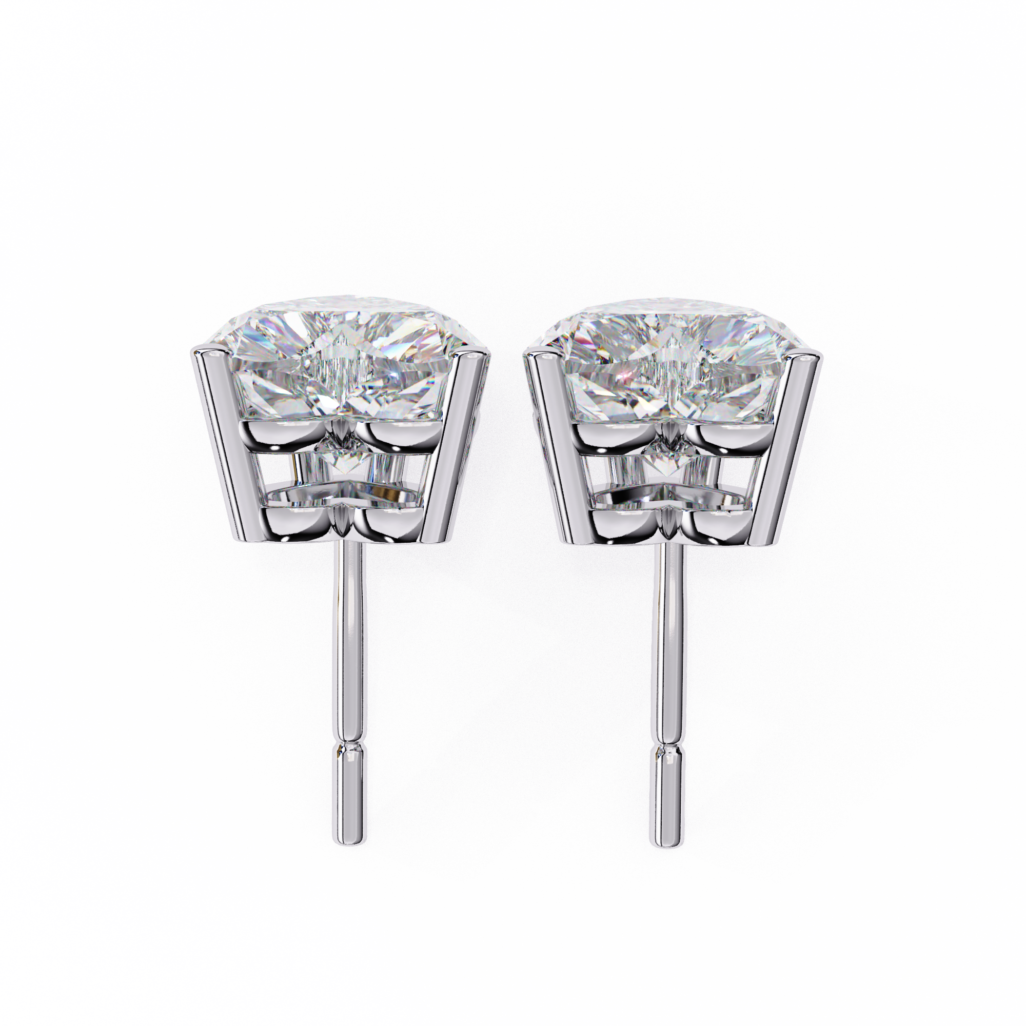 Heart Shape Lab Grown Diamond Earring Stud