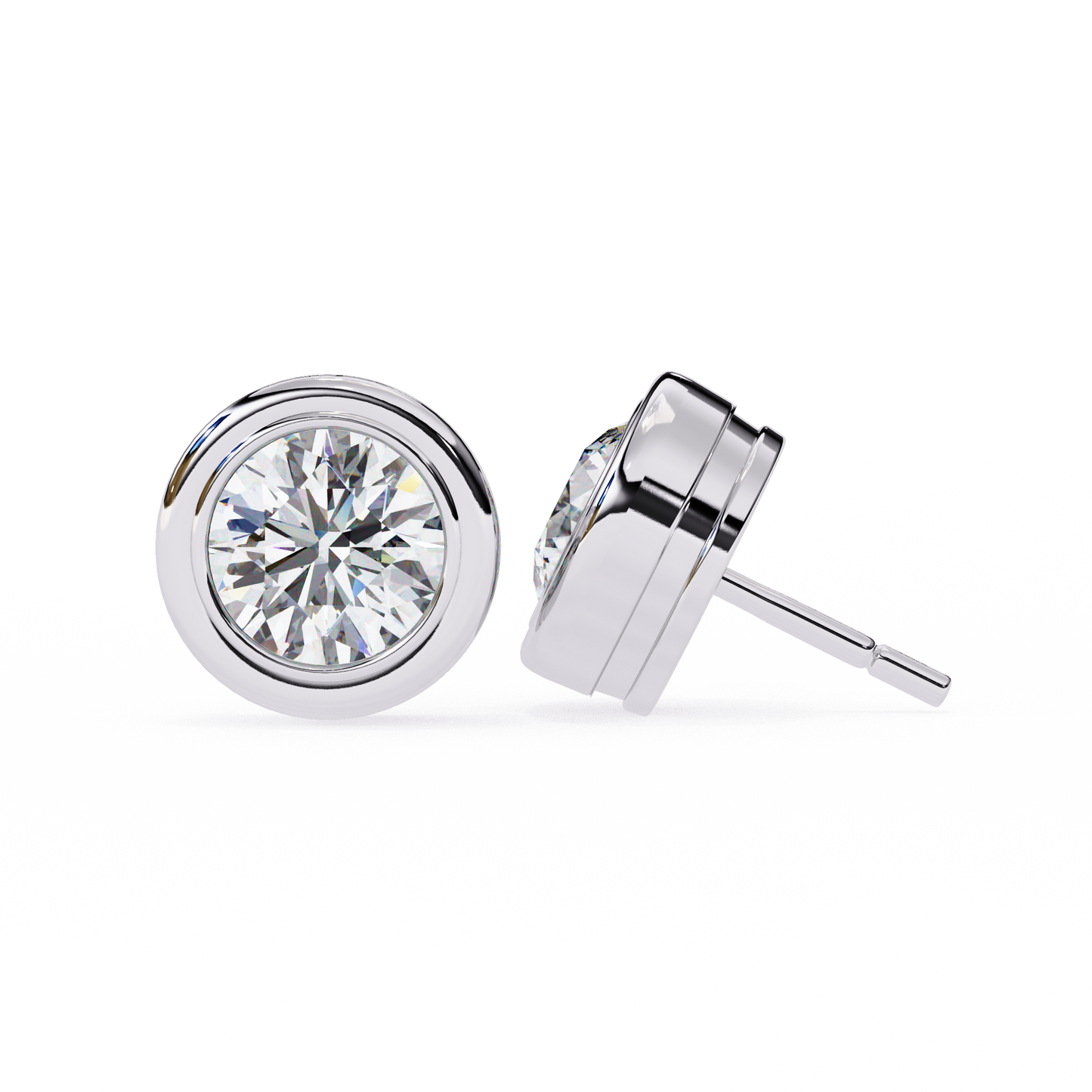 Round Diamond Stud Earrings Timeless Round Cut Gift for Women