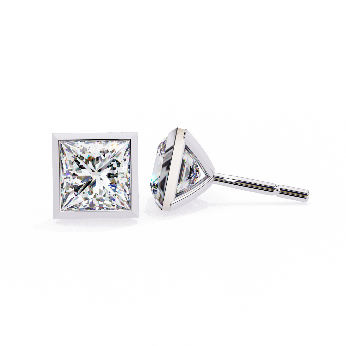 Princess Solitaire Diamond Stud