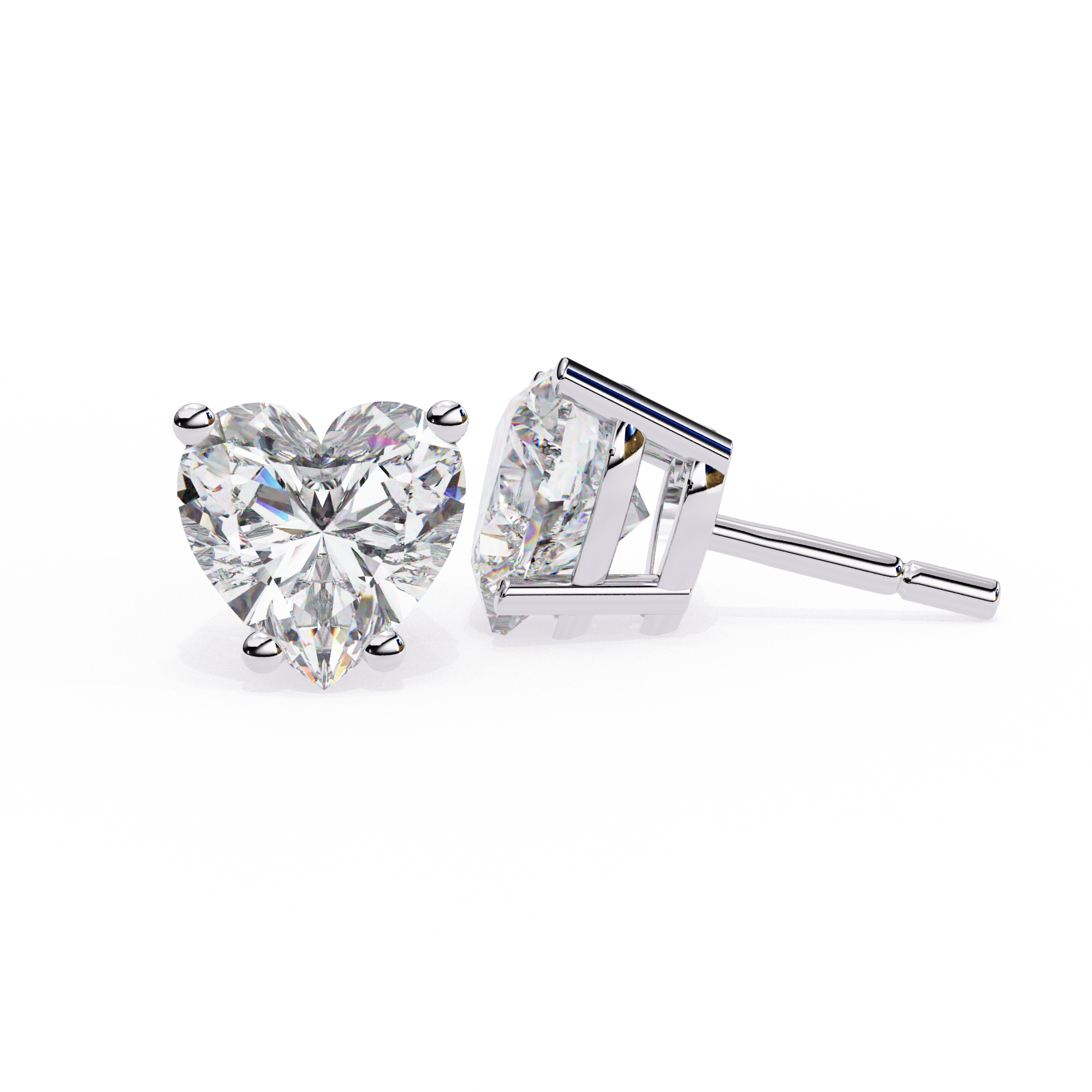 Heart Shape Lab Grown Diamond Earring Stud