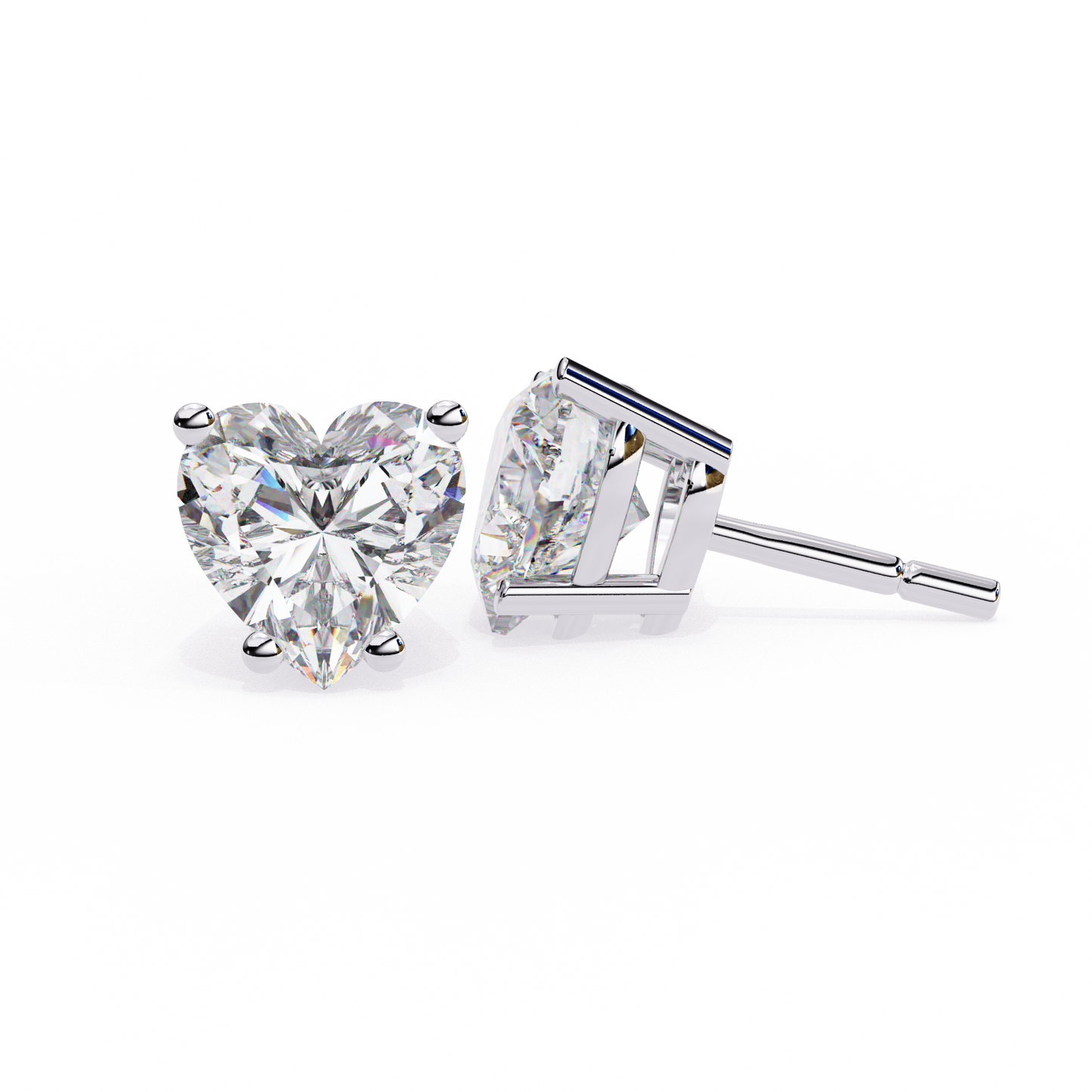 Heart Shape Lab Grown Diamond Earring Stud