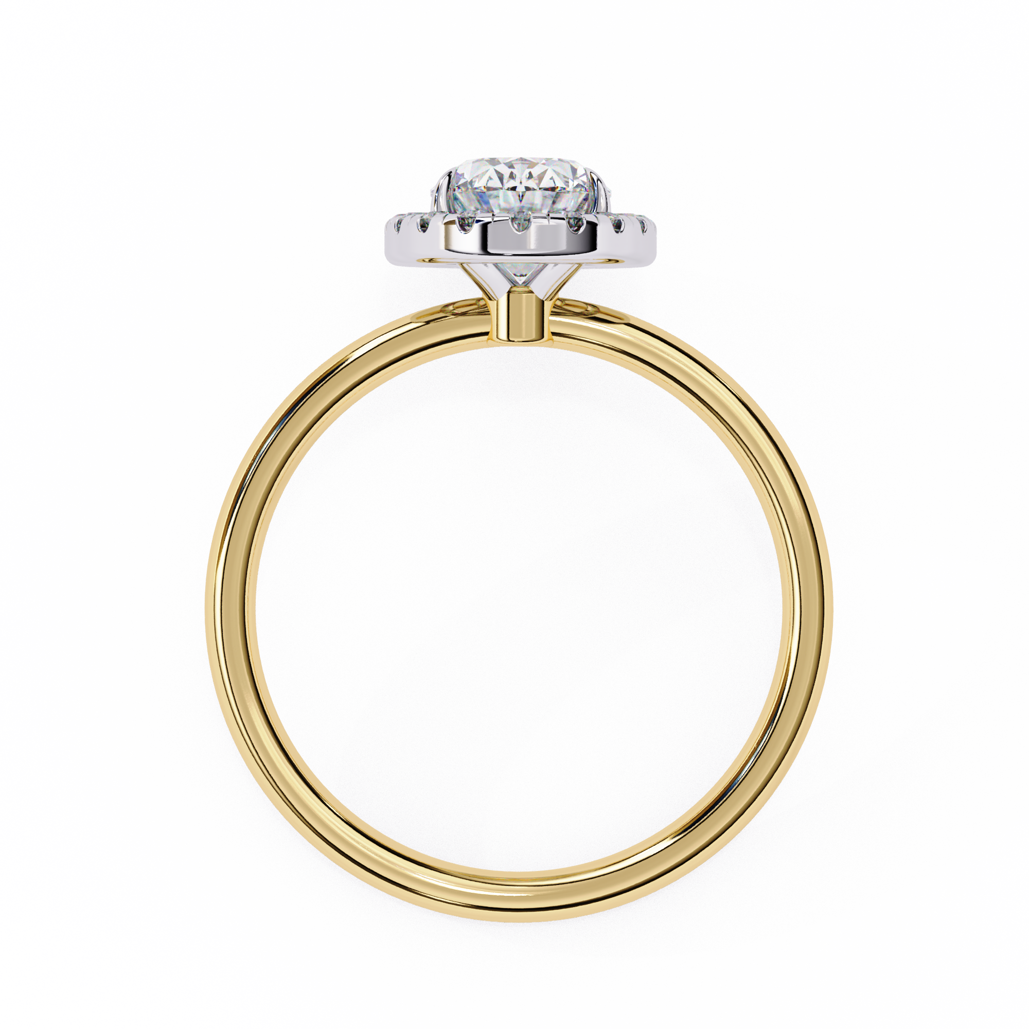 Lab Grown Oval Diamond Halo Engagement Rings