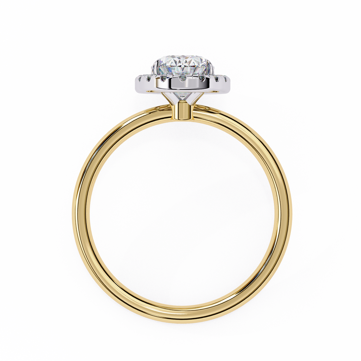 Lab Grown Oval Diamond Halo Engagement Rings