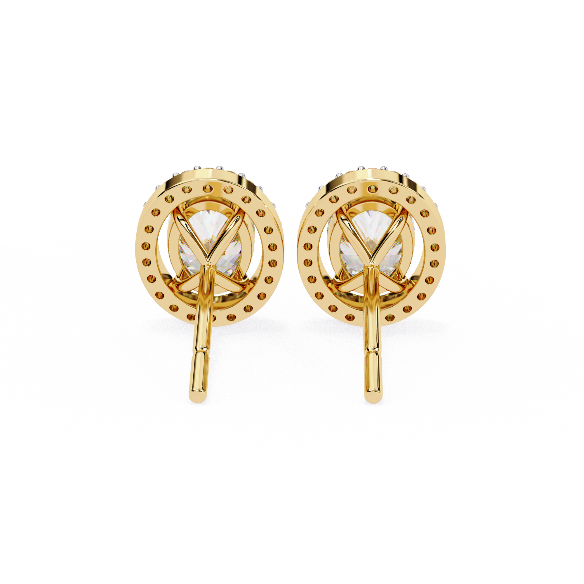 Lab Grown Diamond Solitaire Earring Oval Shape Stud